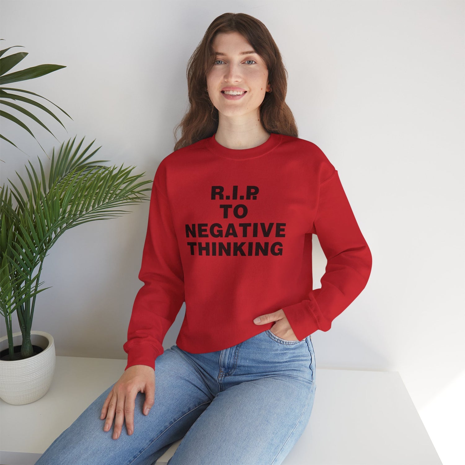 R.I.P. to Negative Thinking Crewneck Sweatshirt | Unisex Heavy Blend™