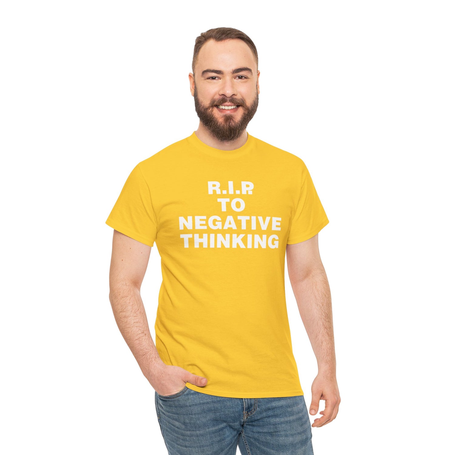 R.I.P. to Negative Thinking Unisex Heavy Cotton Tee - Positive Vibes Apparel