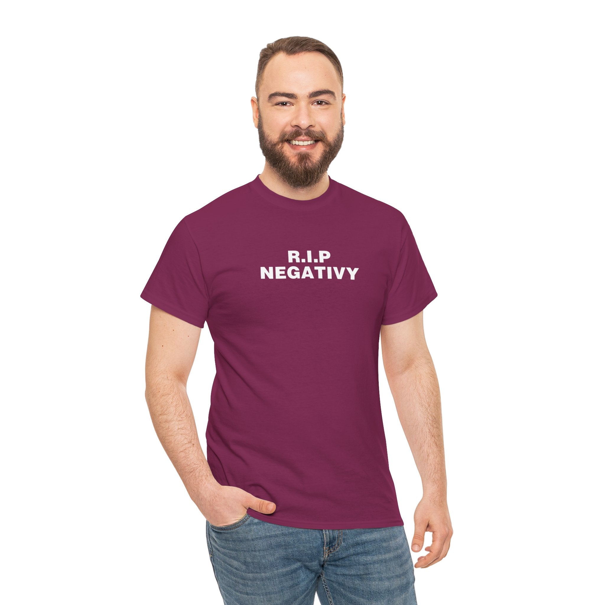 R.I.P. Negativity Unisex Heavy Cotton Tee - Embrace Positivity with Style