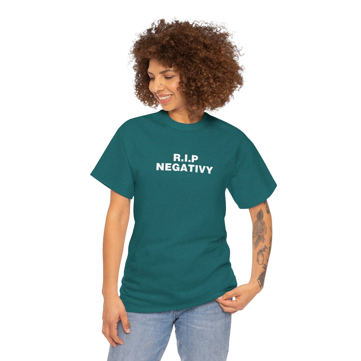 R.I.P. Negativity Unisex Heavy Cotton Tee - Embrace Positivity with Style