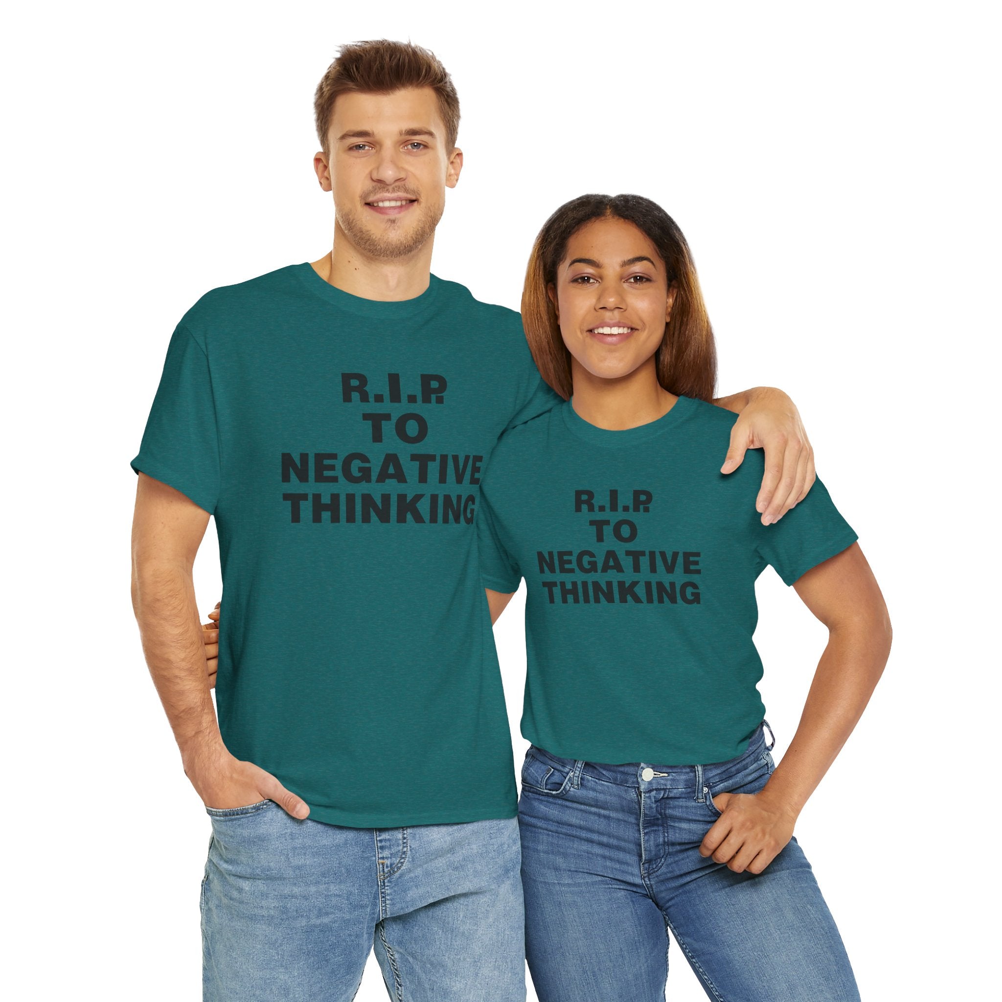 R.I.P. to Negative Thinking Unisex Heavy Cotton Tee - Positive Vibes T-Shirt