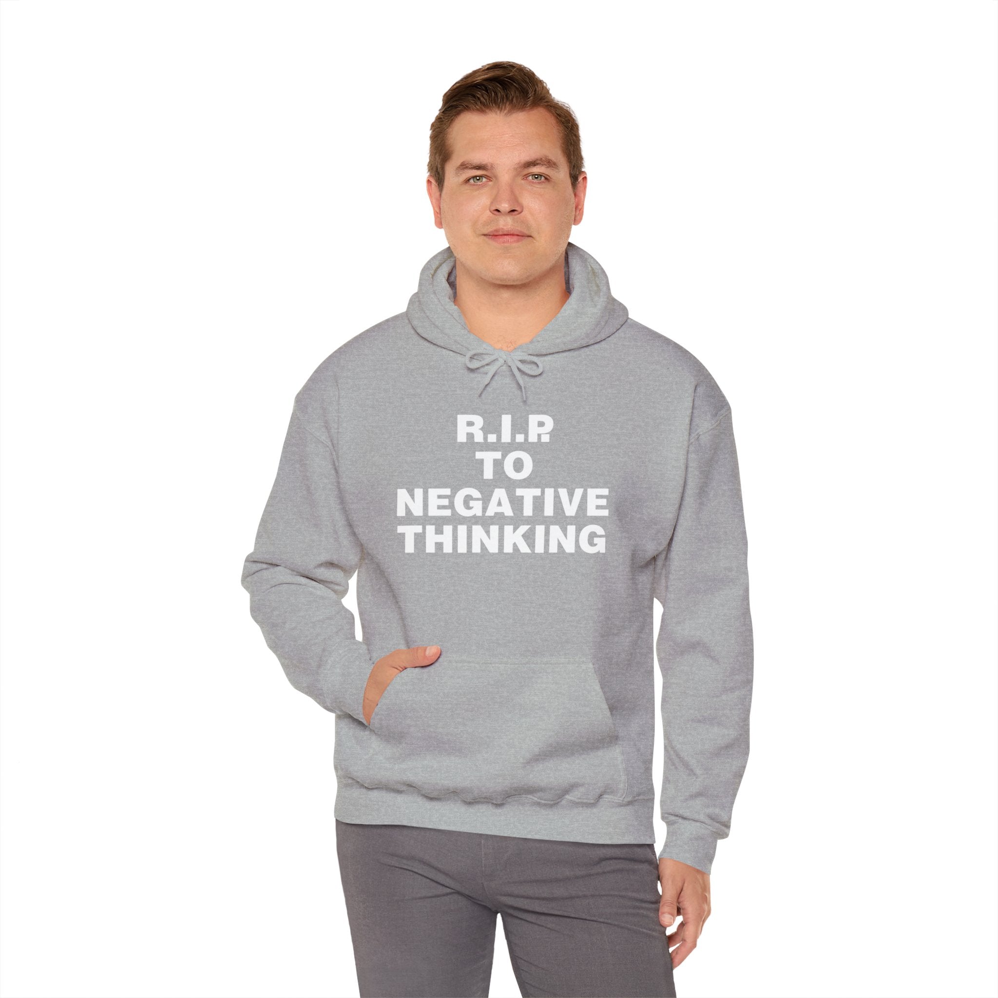 R.I.P. to Negative Thinking Unisex Heavy Blend™ Hooded Sweatshirt - Positive Vibes Apparel