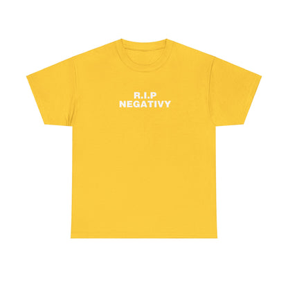 R.I.P. Negativity Unisex Heavy Cotton Tee - Embrace Positivity with Style