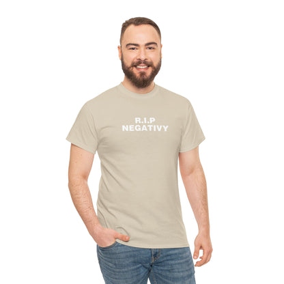 R.I.P. Negativity Unisex Heavy Cotton Tee - Embrace Positivity with Style