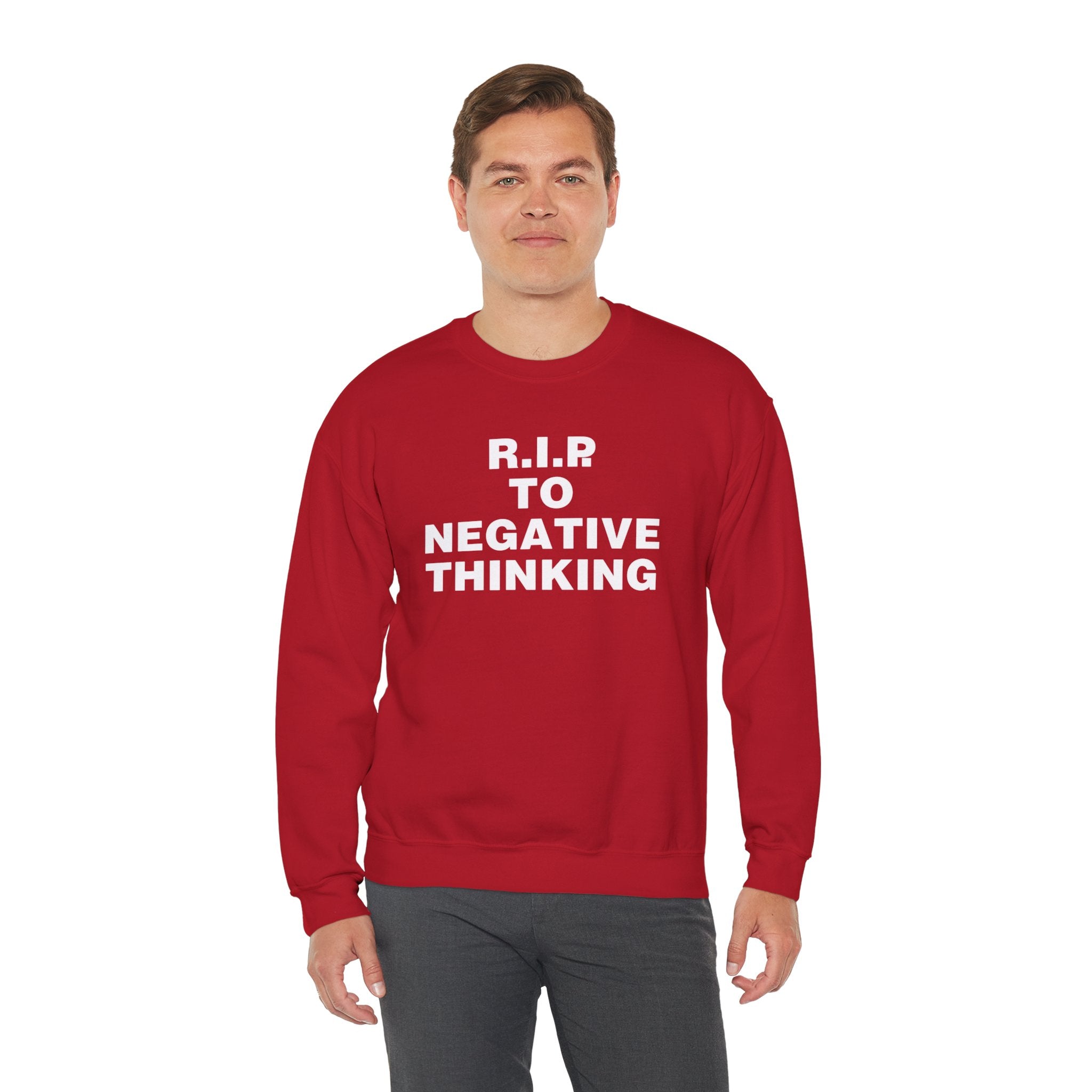 R.I.P. to Negative Thinking Unisex Heavy Blend Crewneck Sweatshirt - Cozy Motivational Apparel