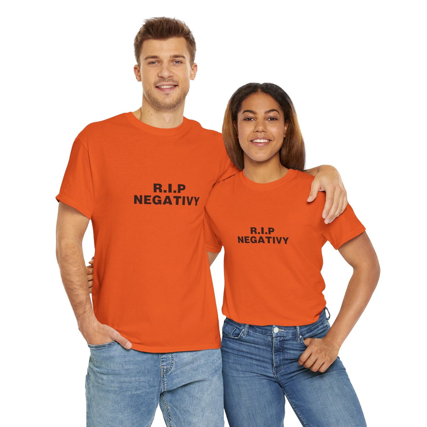 R.I.P. Negativity Unisex Heavy Cotton Tee - Positive Vibes T-Shirt for Everyday Wear