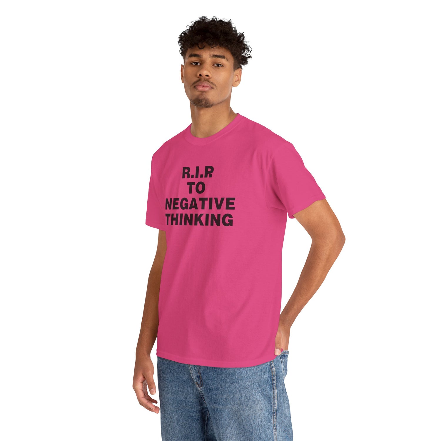 R.I.P. to Negative Thinking Unisex Heavy Cotton Tee - Positive Vibes T-Shirt