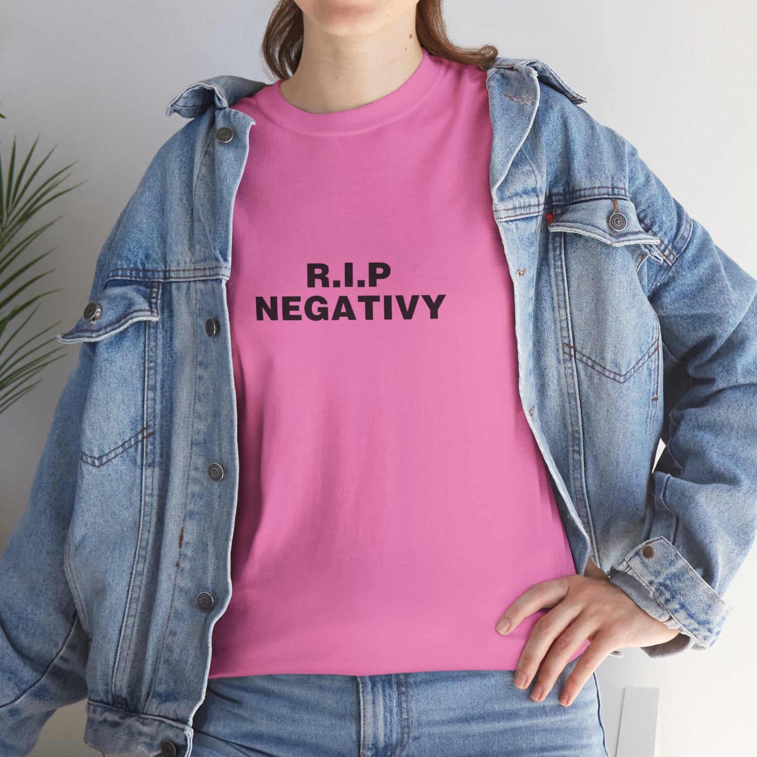 R.I.P. Negativity Unisex Heavy Cotton Tee - Positive Vibes T-Shirt for Everyday Wear