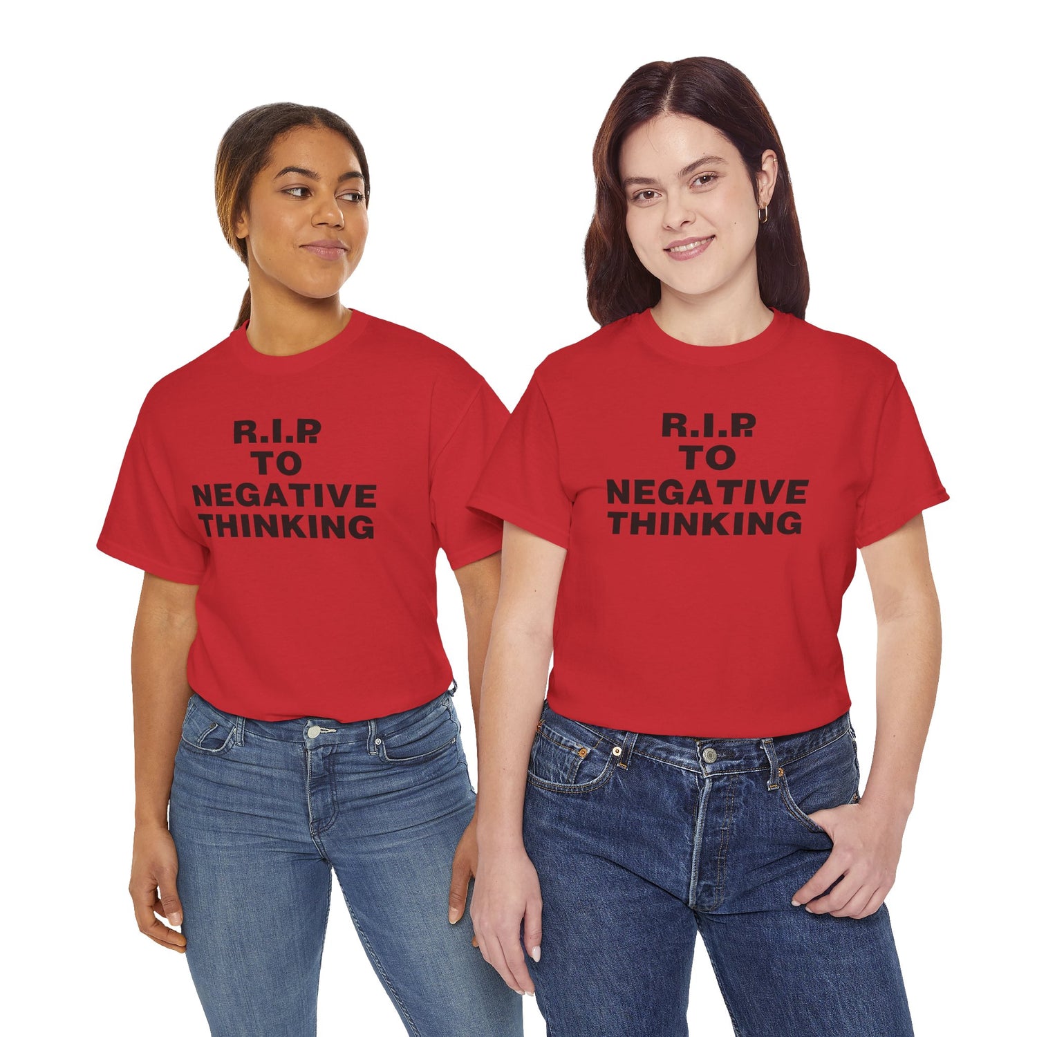 R.I.P. to Negative Thinking Unisex Heavy Cotton Tee - Positive Vibes T-Shirt