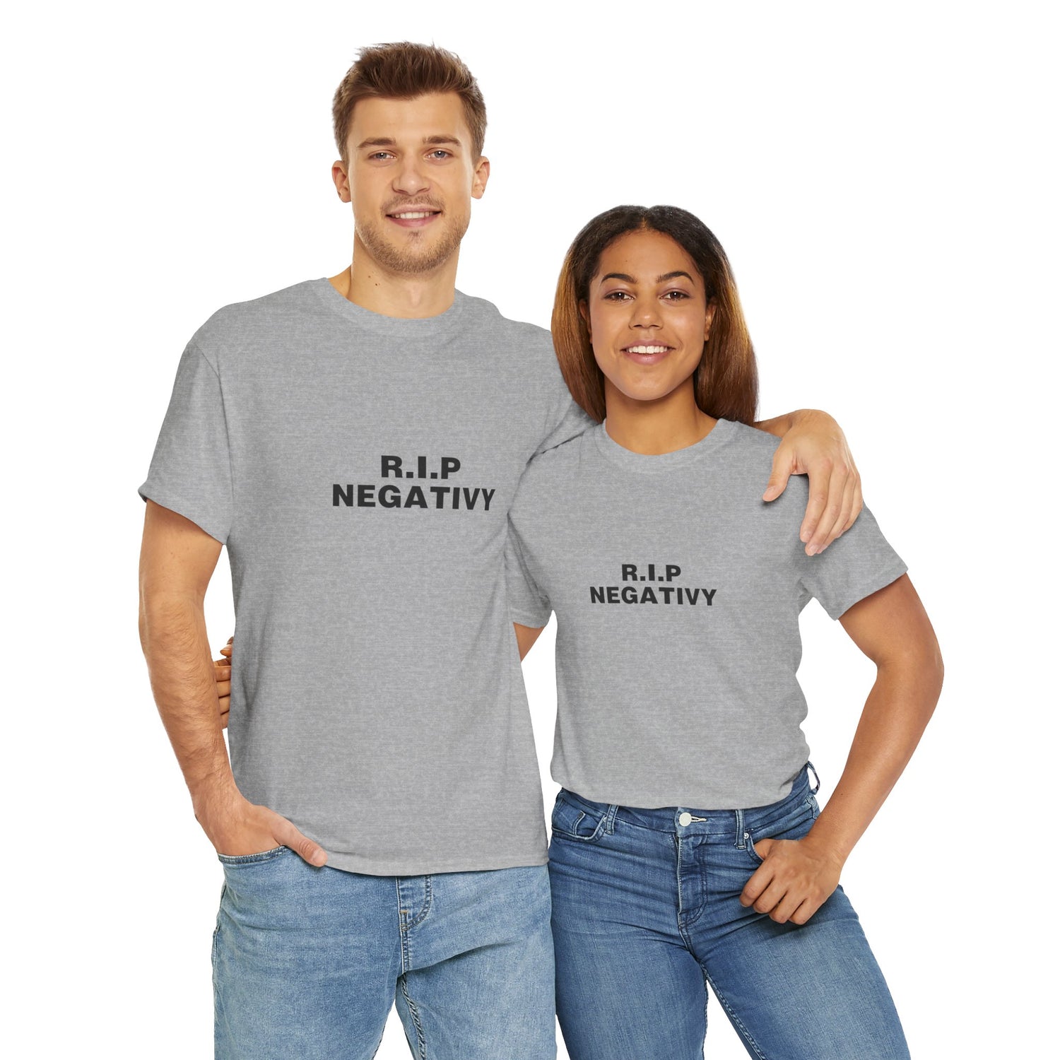 R.I.P. Negativity Unisex Heavy Cotton Tee - Positive Vibes T-Shirt for Everyday Wear