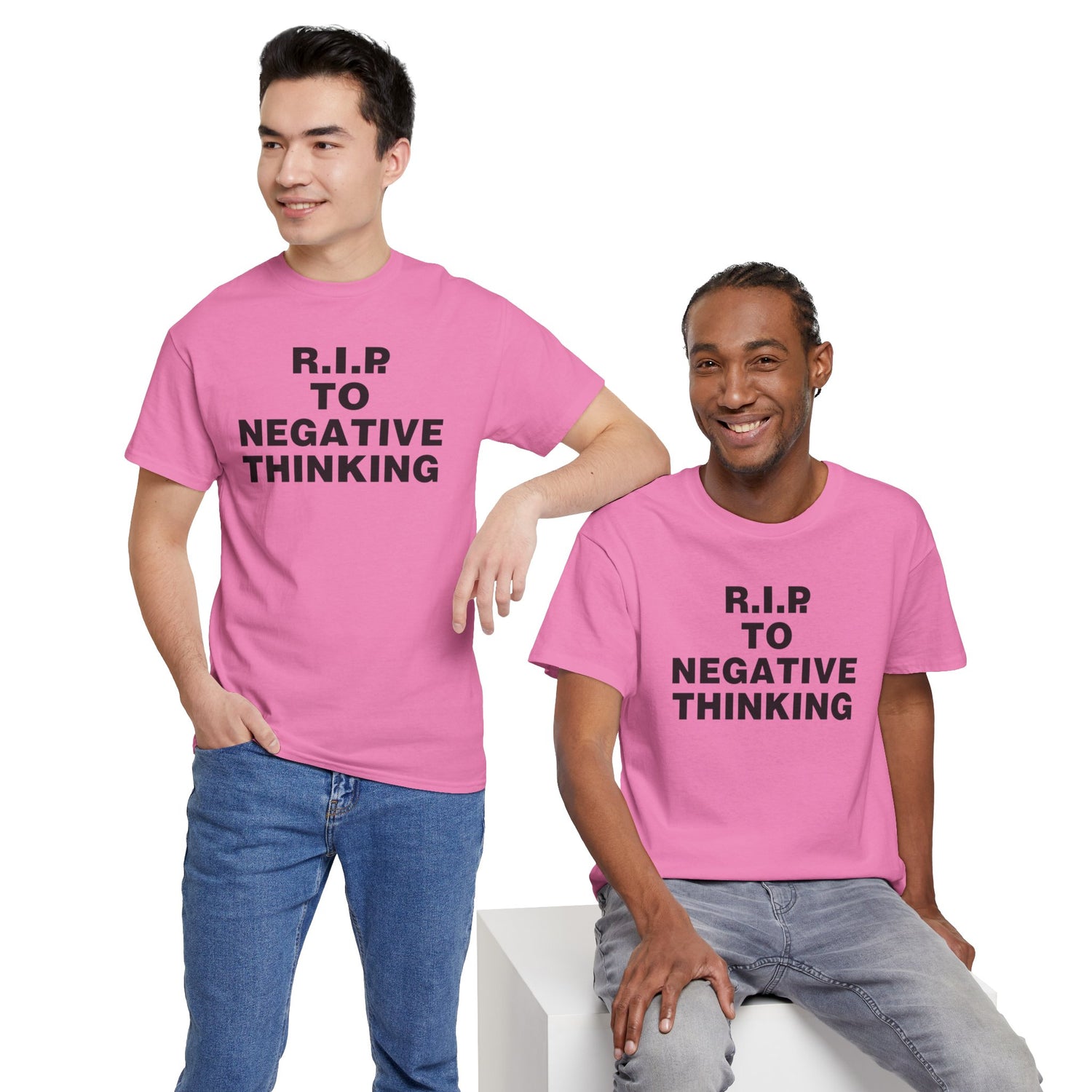 R.I.P. to Negative Thinking Unisex Heavy Cotton Tee - Positive Vibes T-Shirt