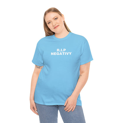 R.I.P. Negativity Unisex Heavy Cotton Tee - Embrace Positivity with Style