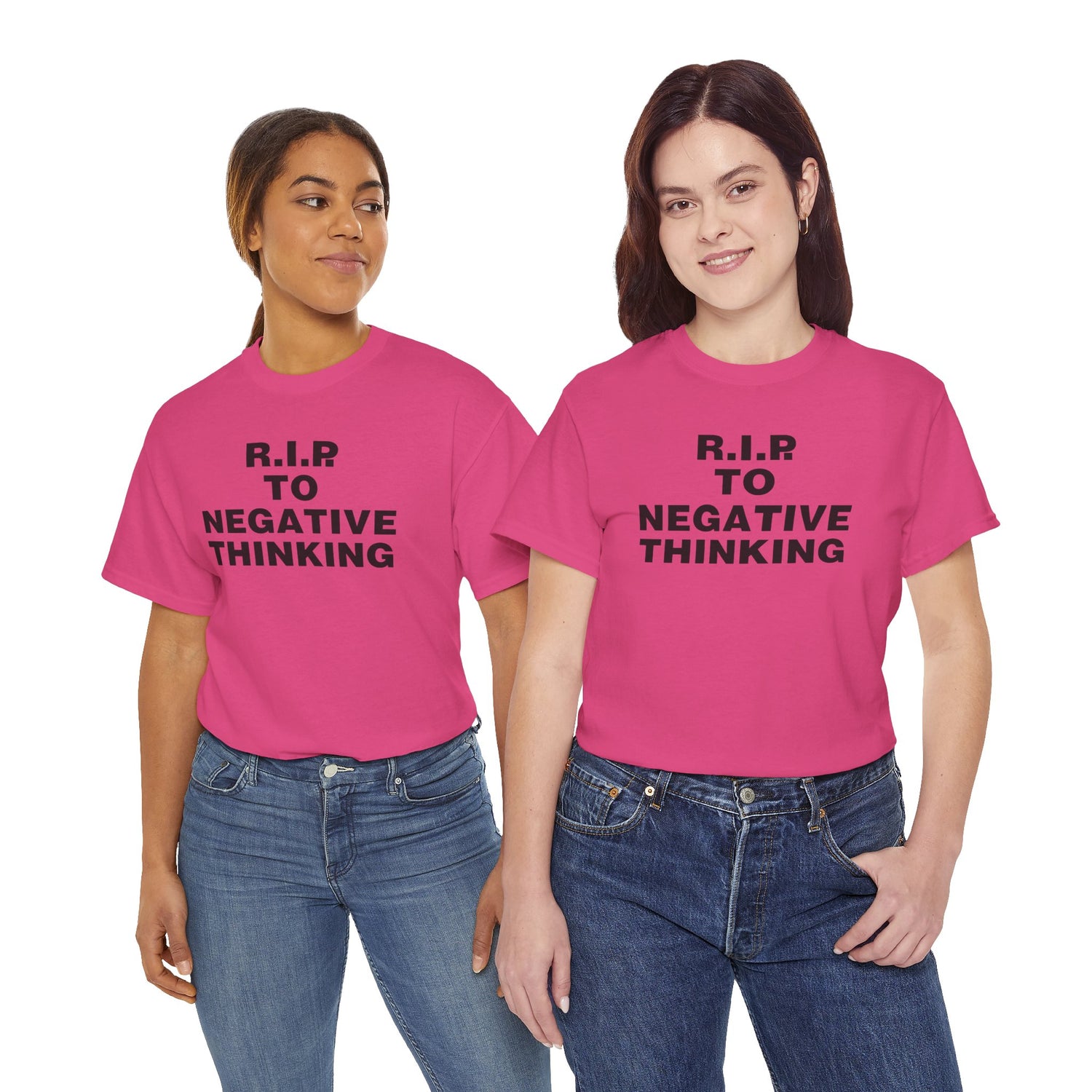 R.I.P. to Negative Thinking Unisex Heavy Cotton Tee - Positive Vibes T-Shirt