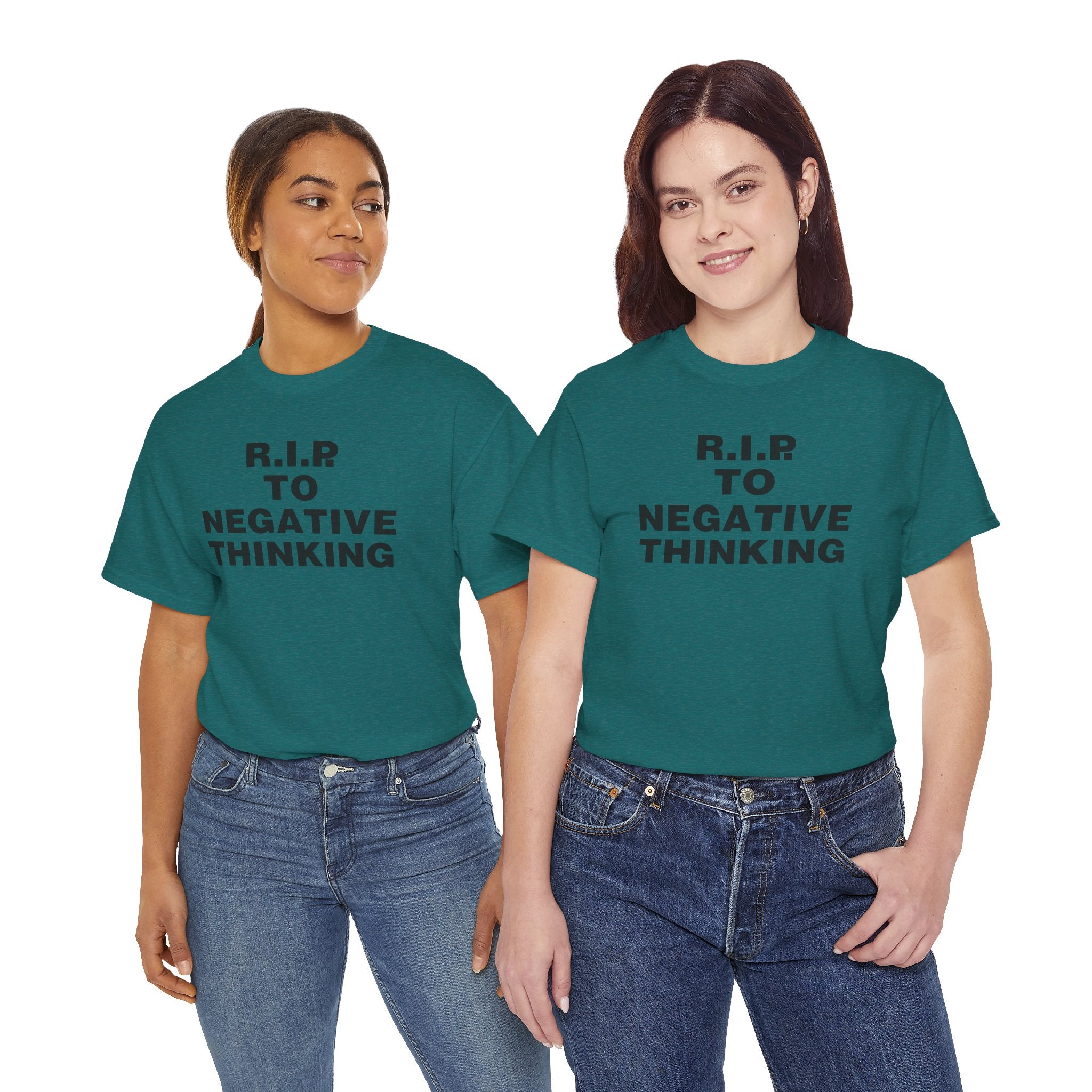 R.I.P. to Negative Thinking Unisex Heavy Cotton Tee - Positive Vibes T-Shirt