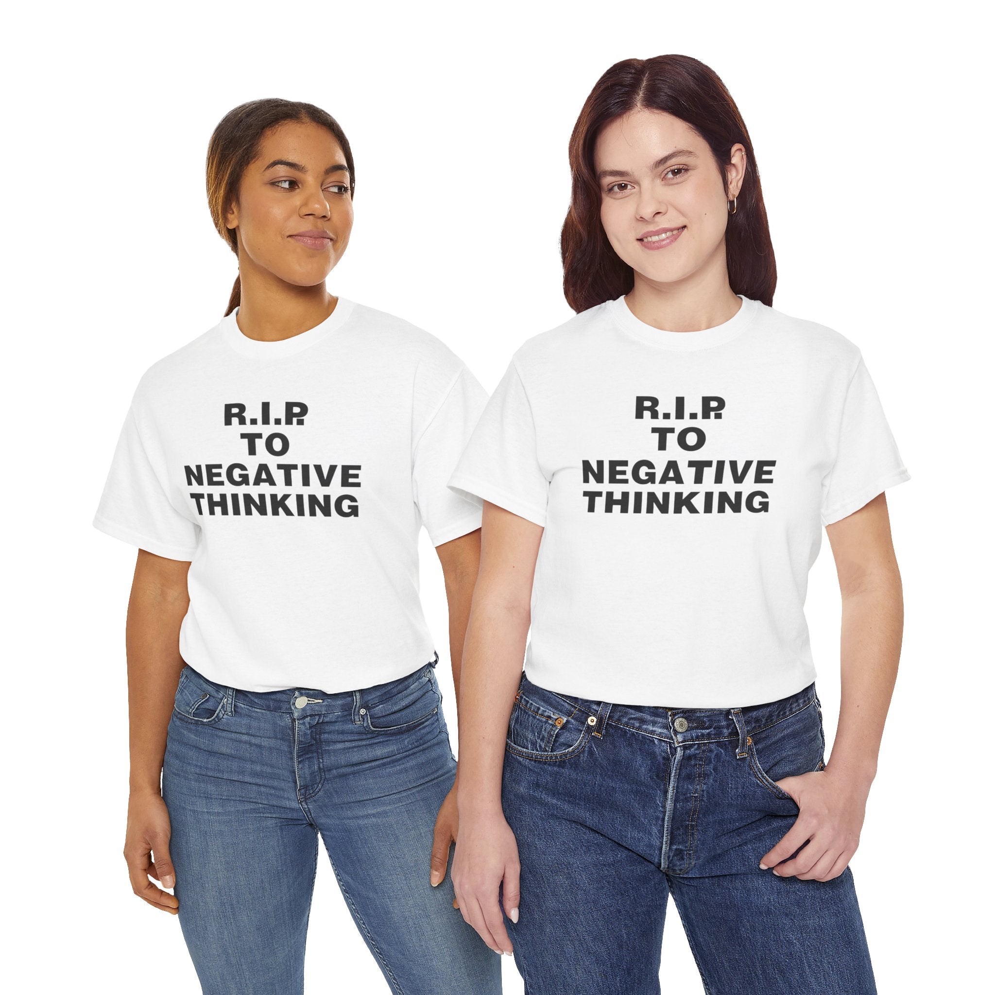 R.I.P. to Negative Thinking Unisex Heavy Cotton Tee - Positive Vibes T-Shirt