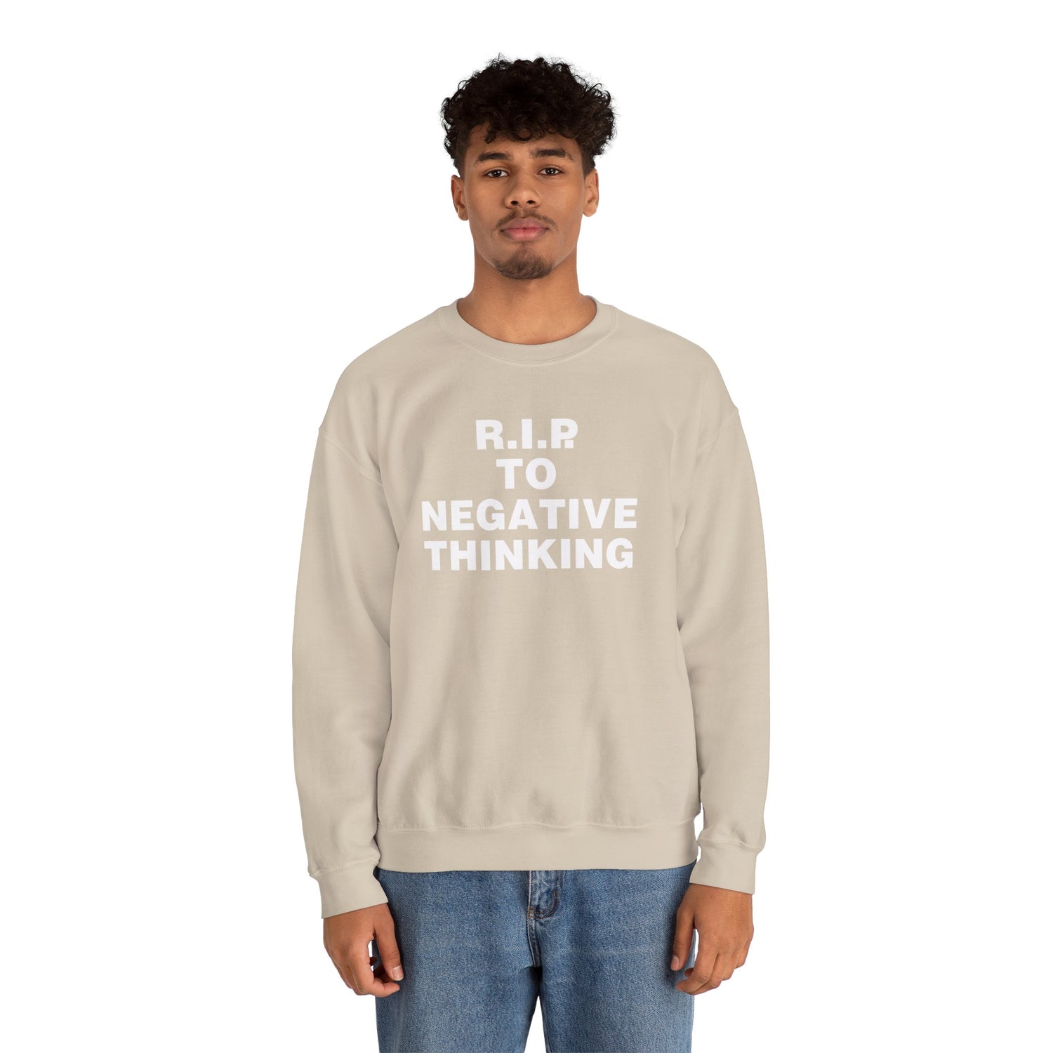 R.I.P. to Negative Thinking Unisex Heavy Blend Crewneck Sweatshirt - Cozy Motivational Apparel