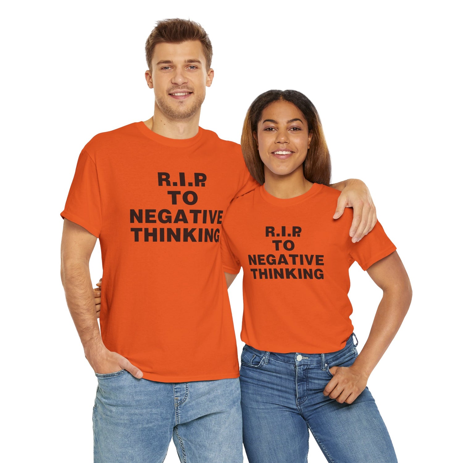 R.I.P. to Negative Thinking Unisex Heavy Cotton Tee - Positive Vibes T-Shirt