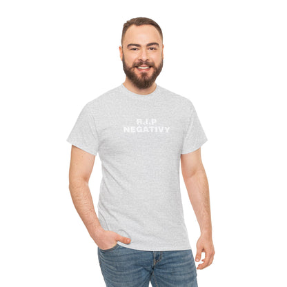 R.I.P. Negativity Unisex Heavy Cotton Tee - Embrace Positivity with Style