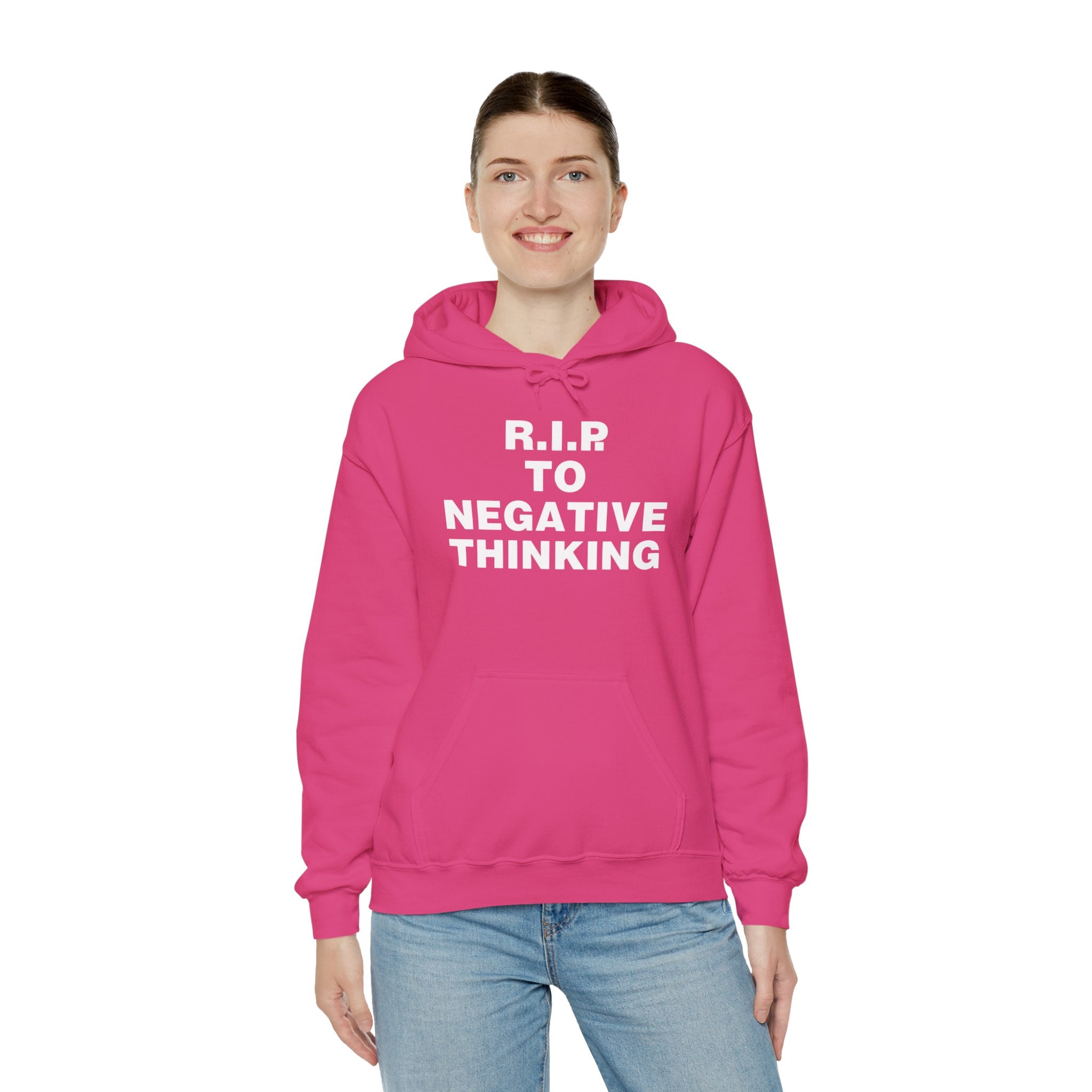 R.I.P. to Negative Thinking Unisex Heavy Blend™ Hooded Sweatshirt - Positive Vibes Apparel