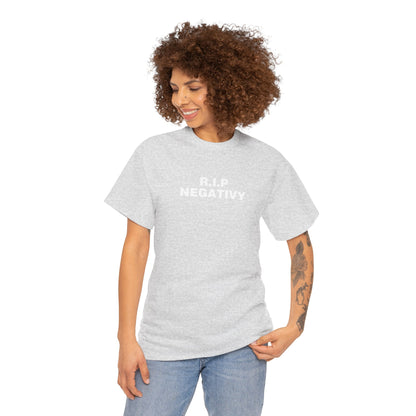 R.I.P. Negativity Unisex Heavy Cotton Tee - Embrace Positivity with Style