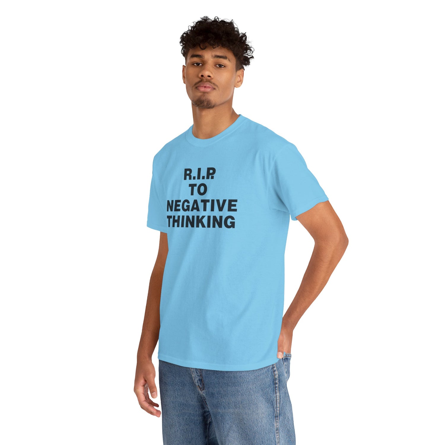 R.I.P. to Negative Thinking Unisex Heavy Cotton Tee - Positive Vibes T-Shirt