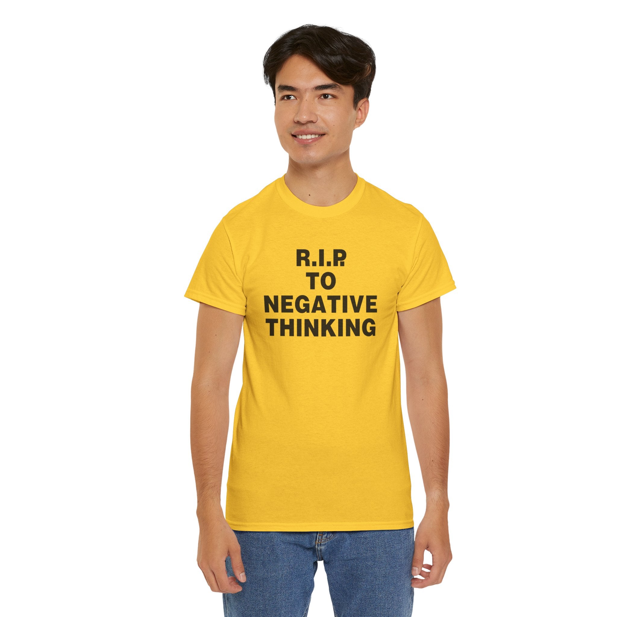 R.I.P. to Negative Thinking Unisex Heavy Cotton Tee - Positive Vibes T-Shirt