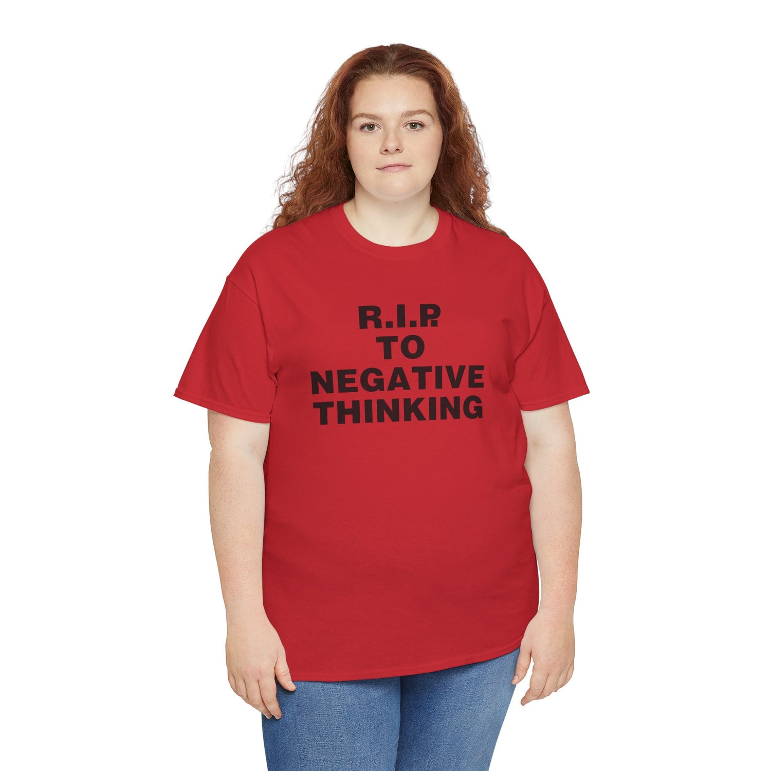 R.I.P. to Negative Thinking Unisex Heavy Cotton Tee - Positive Vibes T-Shirt