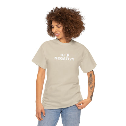 R.I.P. Negativity Unisex Heavy Cotton Tee - Embrace Positivity with Style