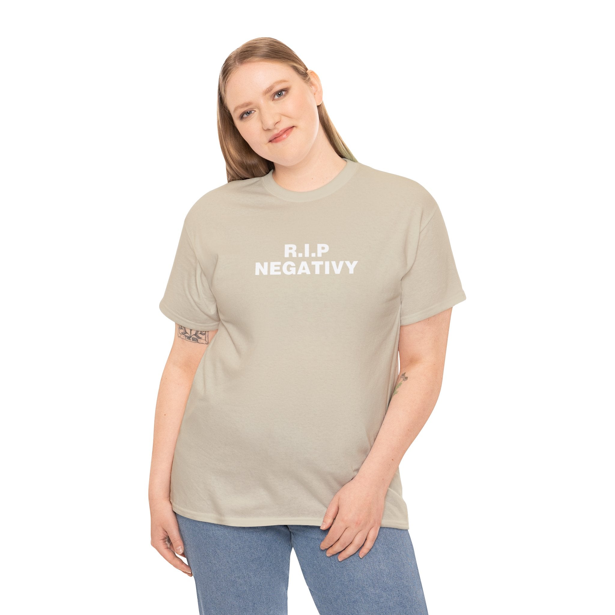 R.I.P. Negativity Unisex Heavy Cotton Tee - Embrace Positivity with Style