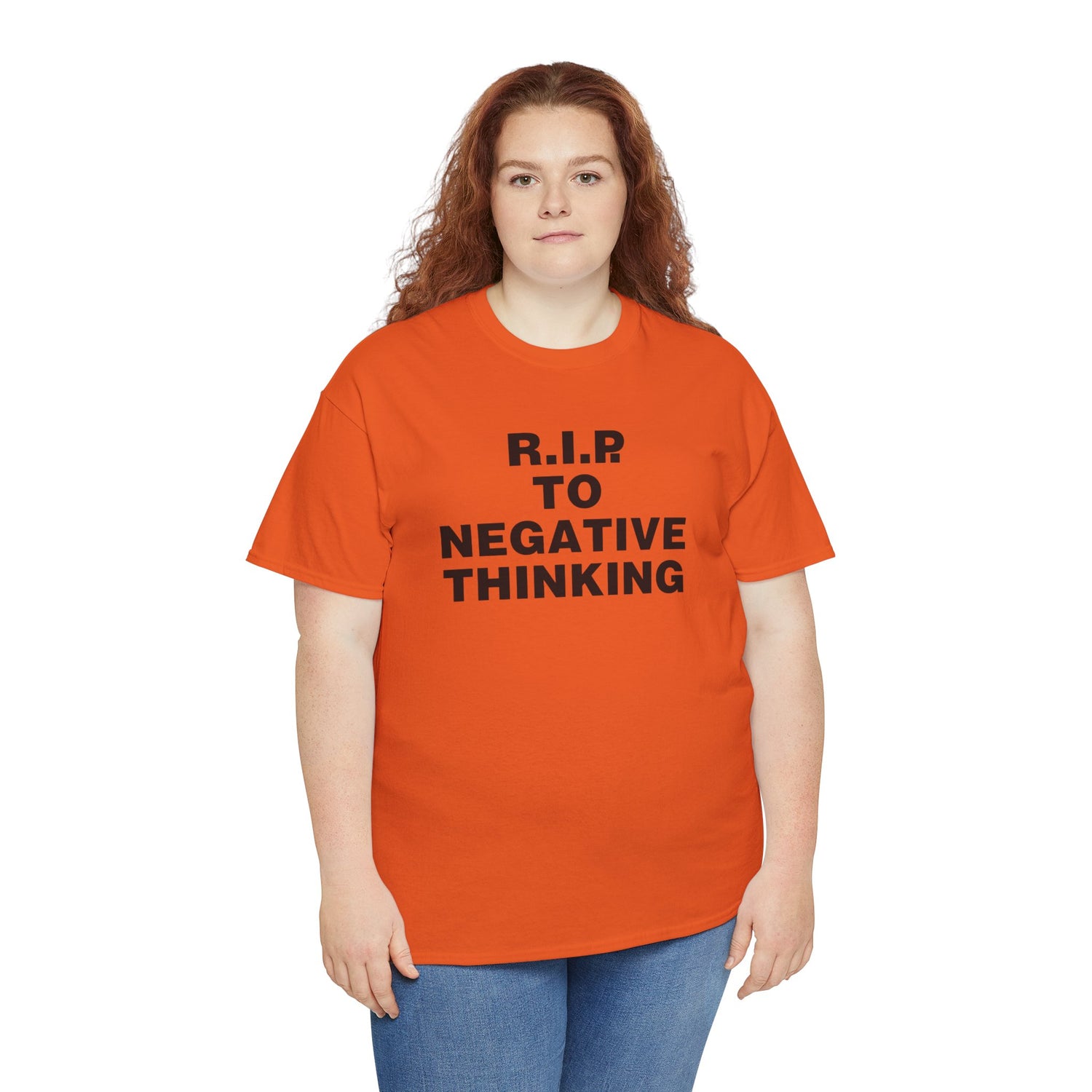 R.I.P. to Negative Thinking Unisex Heavy Cotton Tee - Positive Vibes T-Shirt