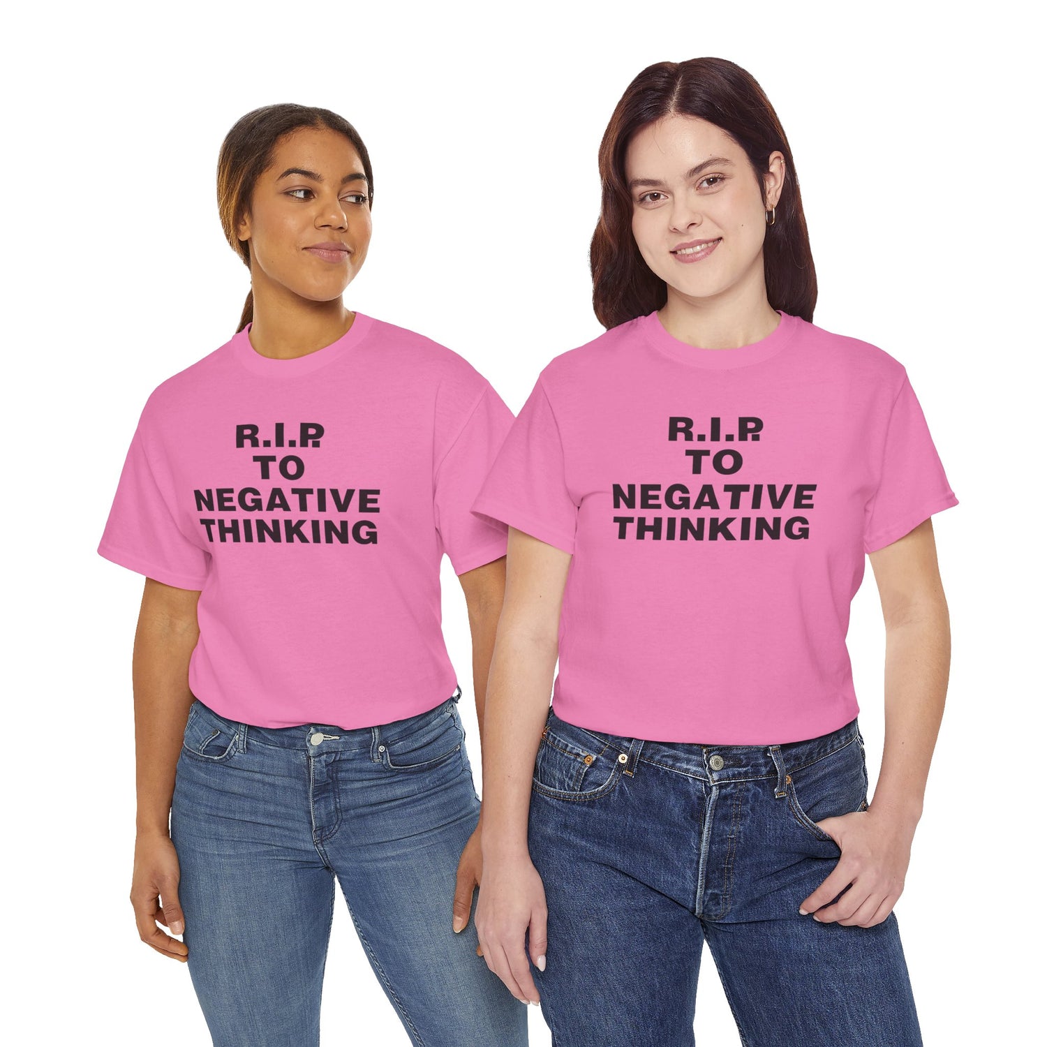 R.I.P. to Negative Thinking Unisex Heavy Cotton Tee - Positive Vibes T-Shirt