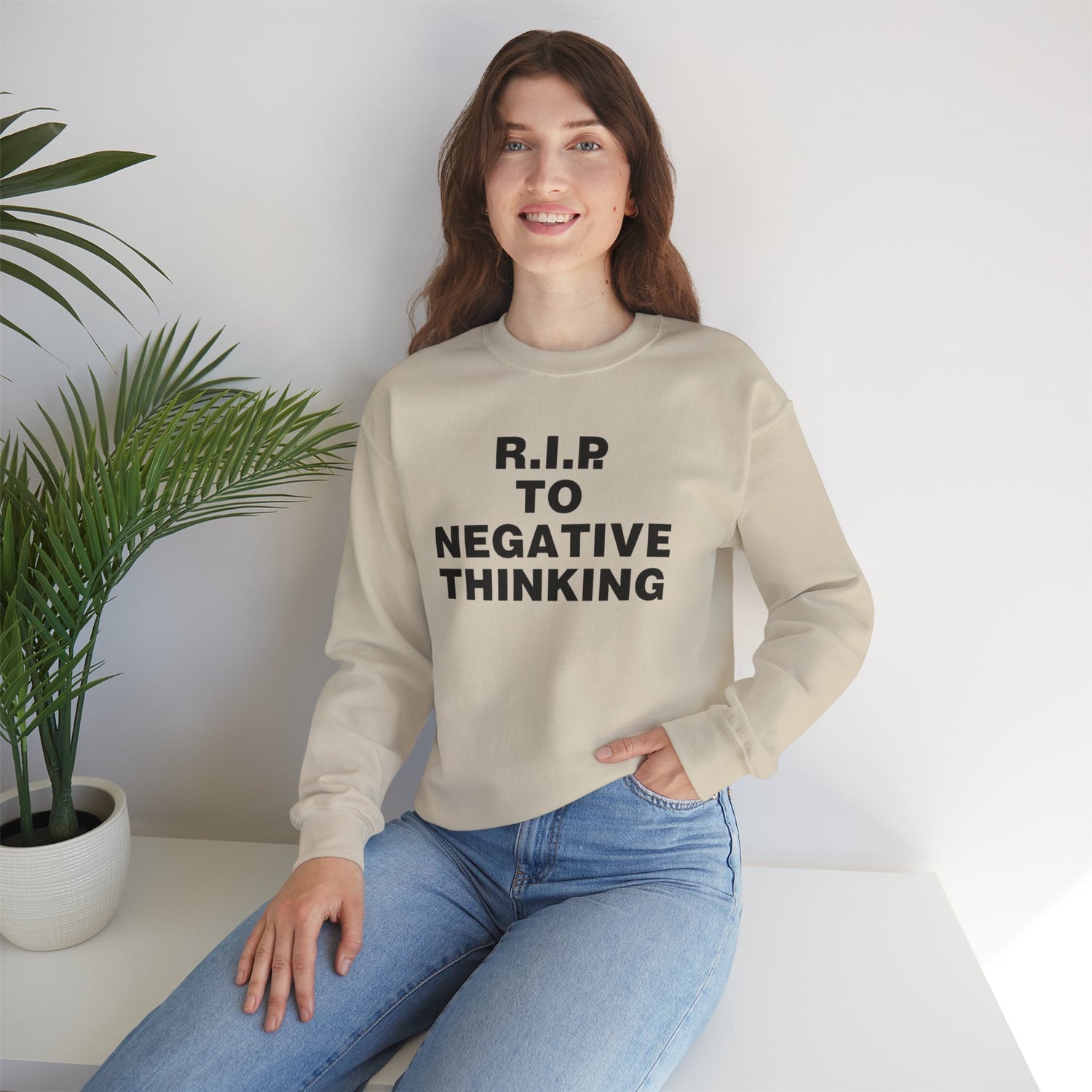 R.I.P. to Negative Thinking Crewneck Sweatshirt | Unisex Heavy Blend™