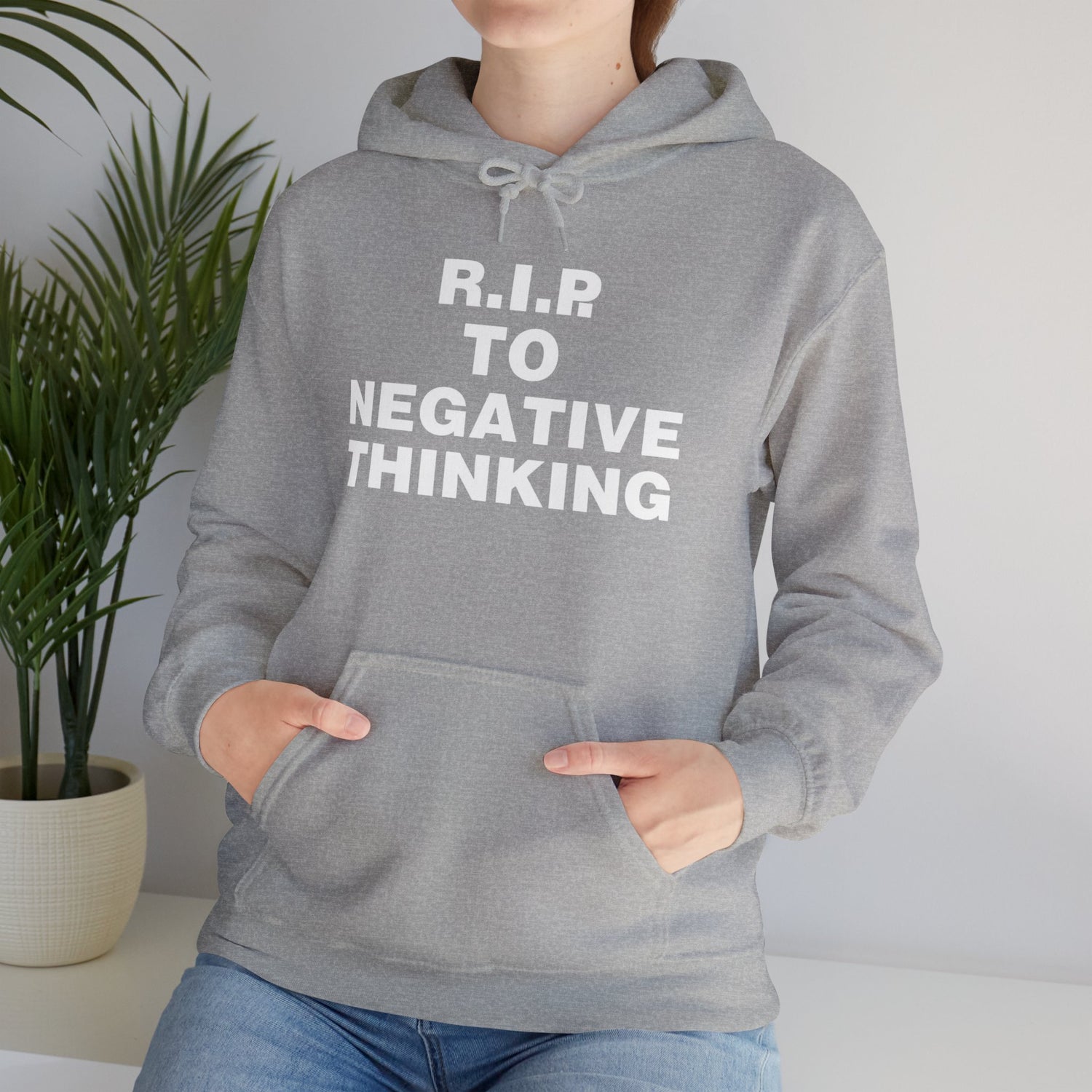 R.I.P. to Negative Thinking Unisex Heavy Blend™ Hooded Sweatshirt - Positive Vibes Apparel