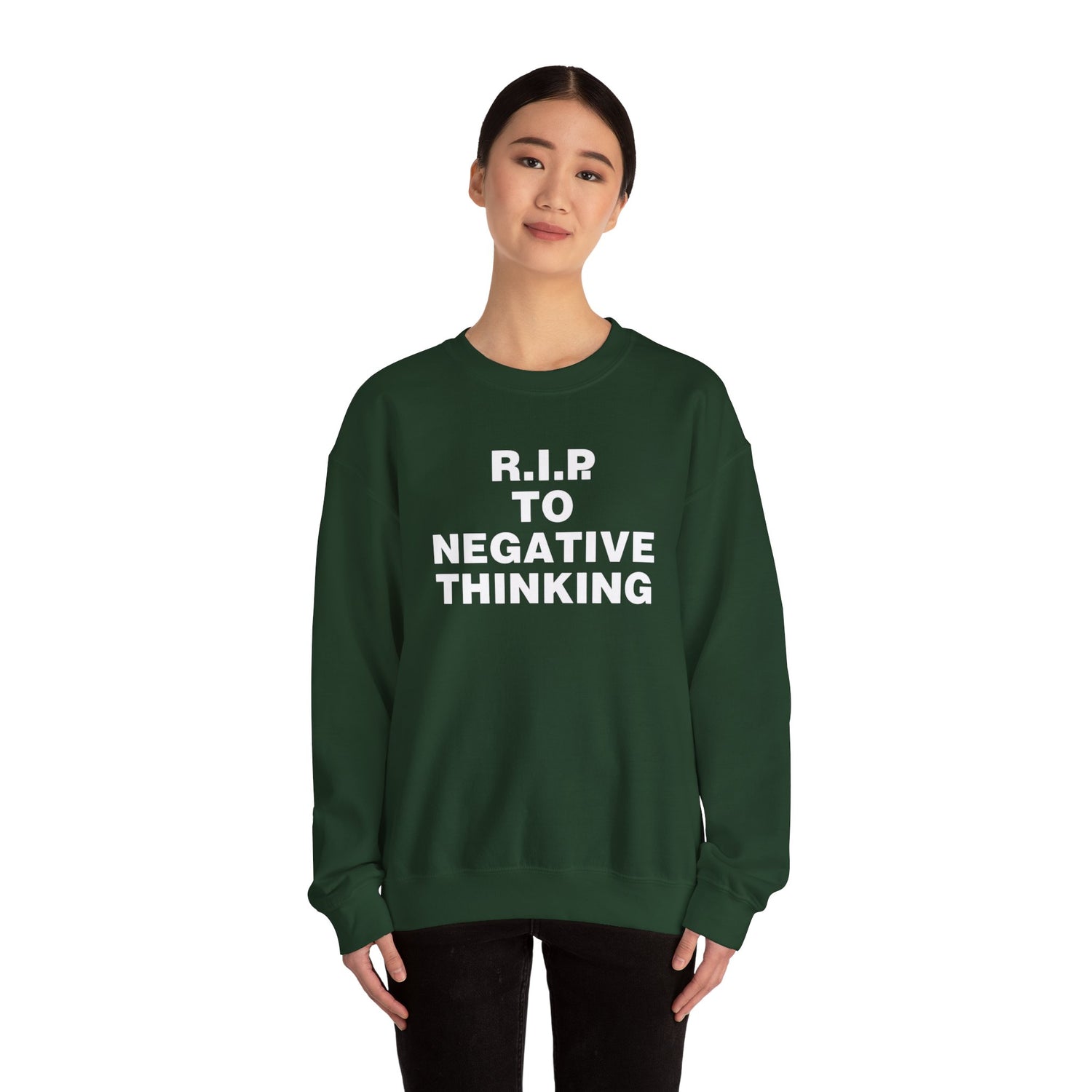 R.I.P. to Negative Thinking Unisex Heavy Blend Crewneck Sweatshirt - Cozy Motivational Apparel