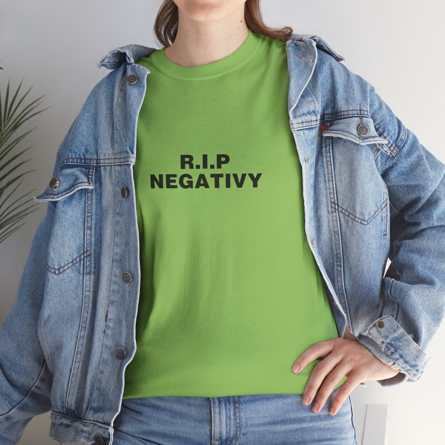 R.I.P. Negativity Unisex Heavy Cotton Tee - Positive Vibes T-Shirt for Everyday Wear