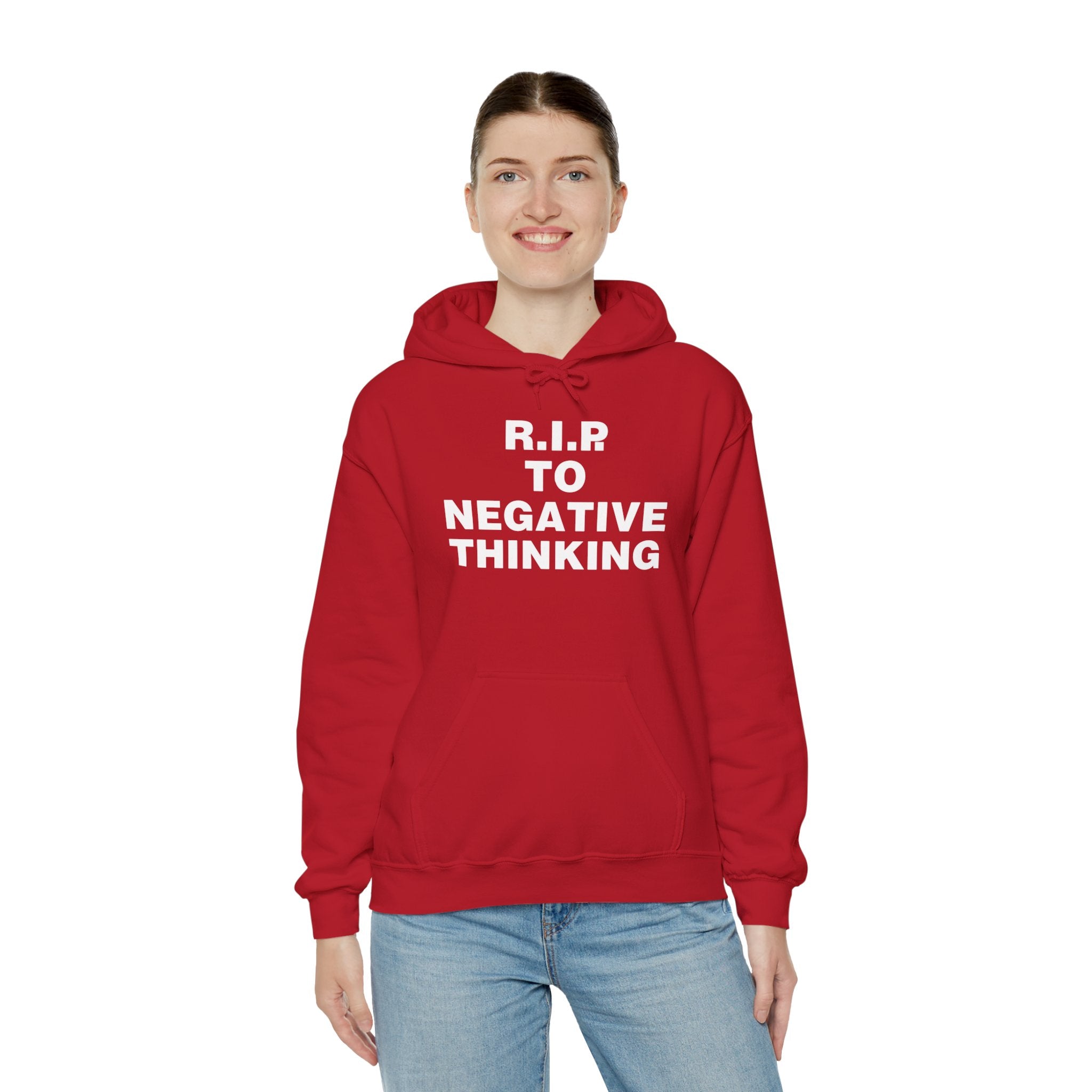 R.I.P. to Negative Thinking Unisex Heavy Blend™ Hooded Sweatshirt - Positive Vibes Apparel