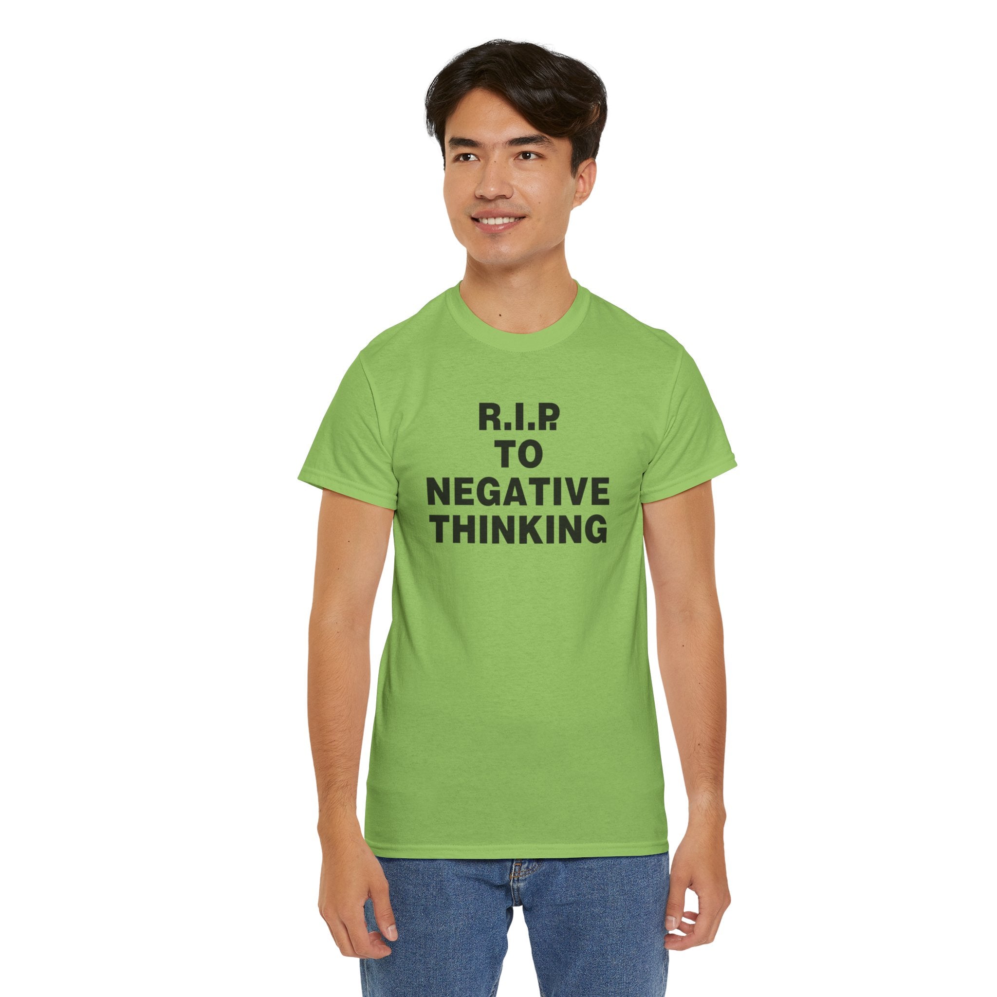 R.I.P. to Negative Thinking Unisex Heavy Cotton Tee - Positive Vibes T-Shirt