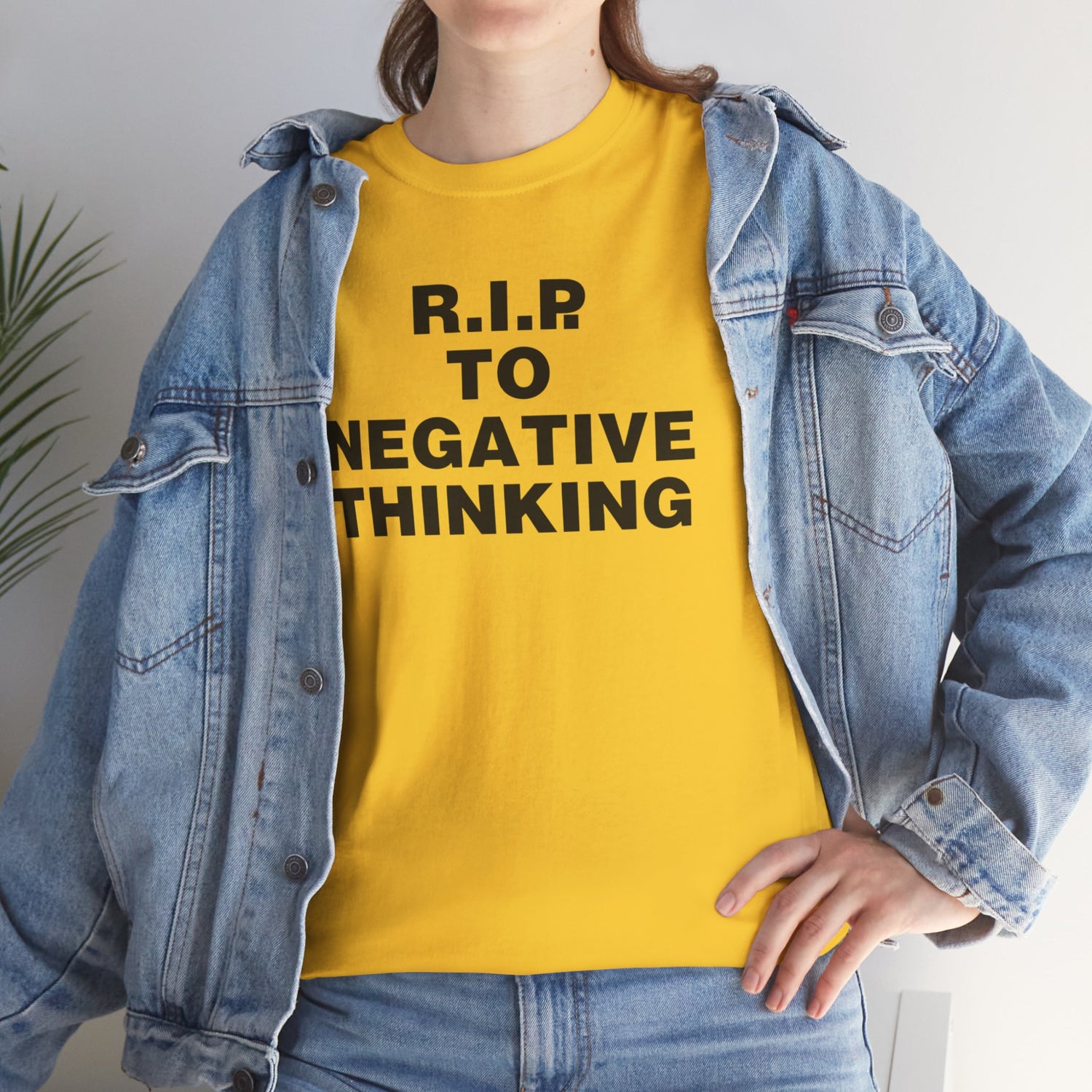 R.I.P. to Negative Thinking Unisex Heavy Cotton Tee - Positive Vibes T-Shirt