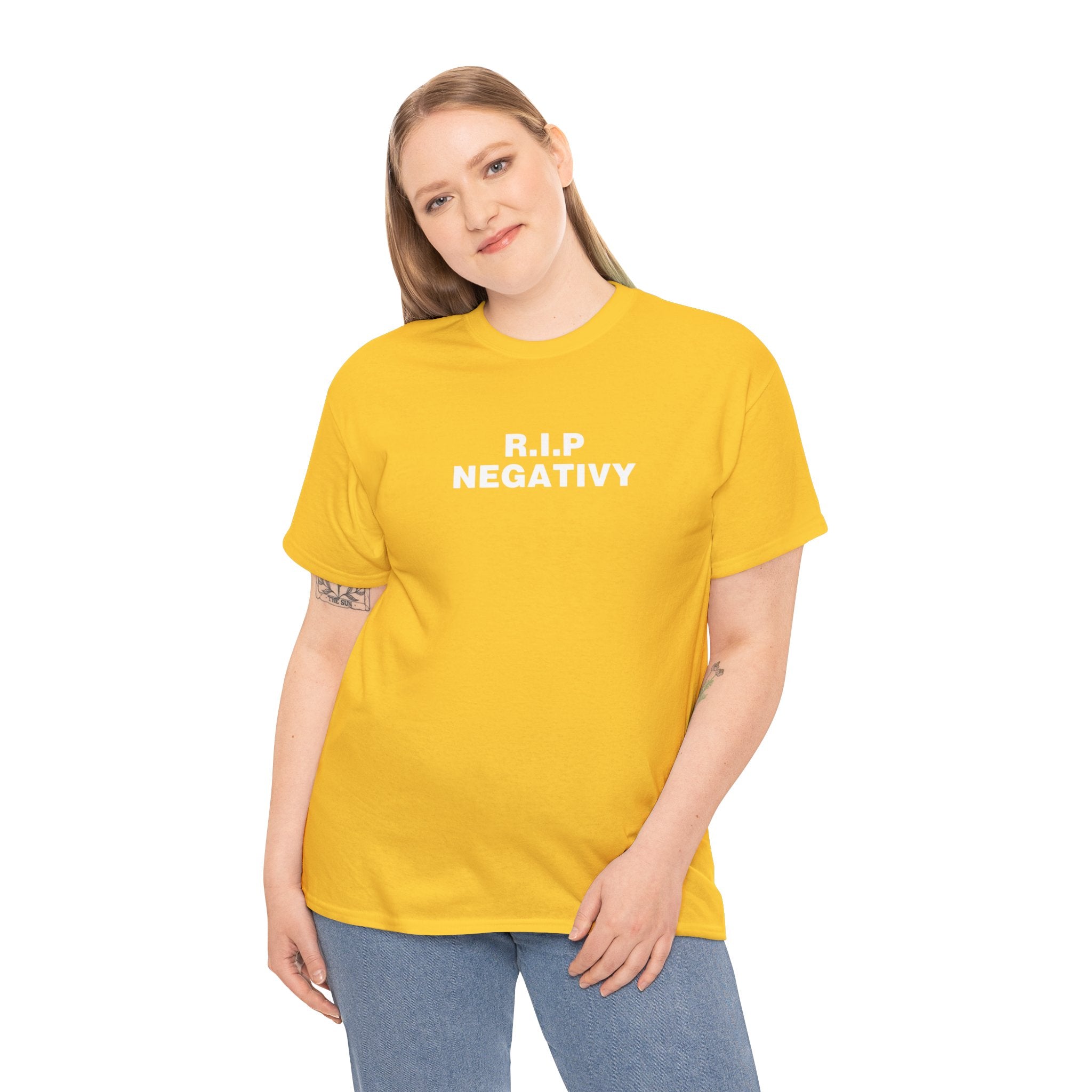 R.I.P. Negativity Unisex Heavy Cotton Tee - Embrace Positivity with Style