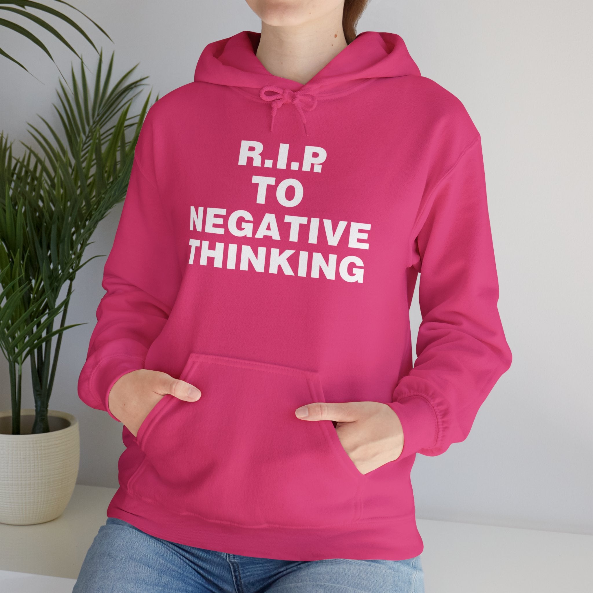 R.I.P. to Negative Thinking Unisex Heavy Blend™ Hooded Sweatshirt - Positive Vibes Apparel