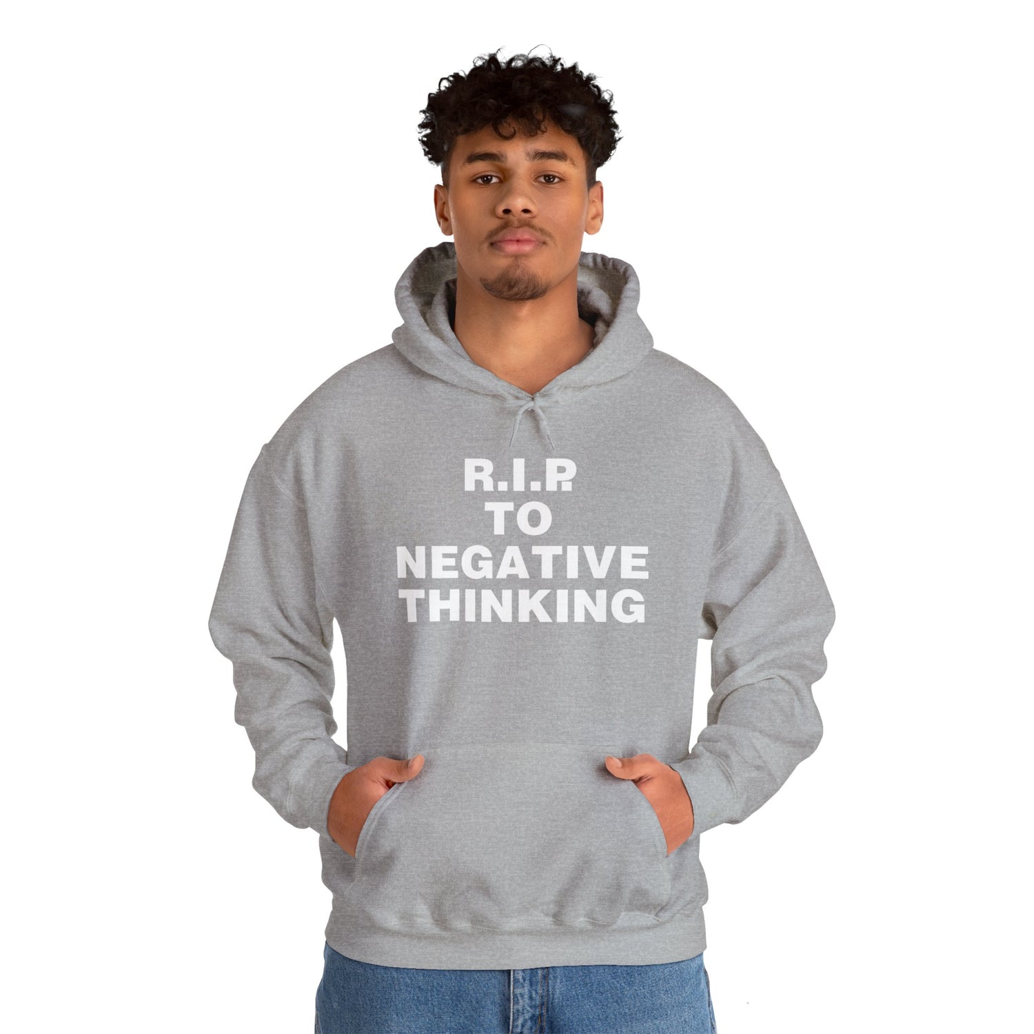 R.I.P. to Negative Thinking Unisex Heavy Blend™ Hooded Sweatshirt - Positive Vibes Apparel