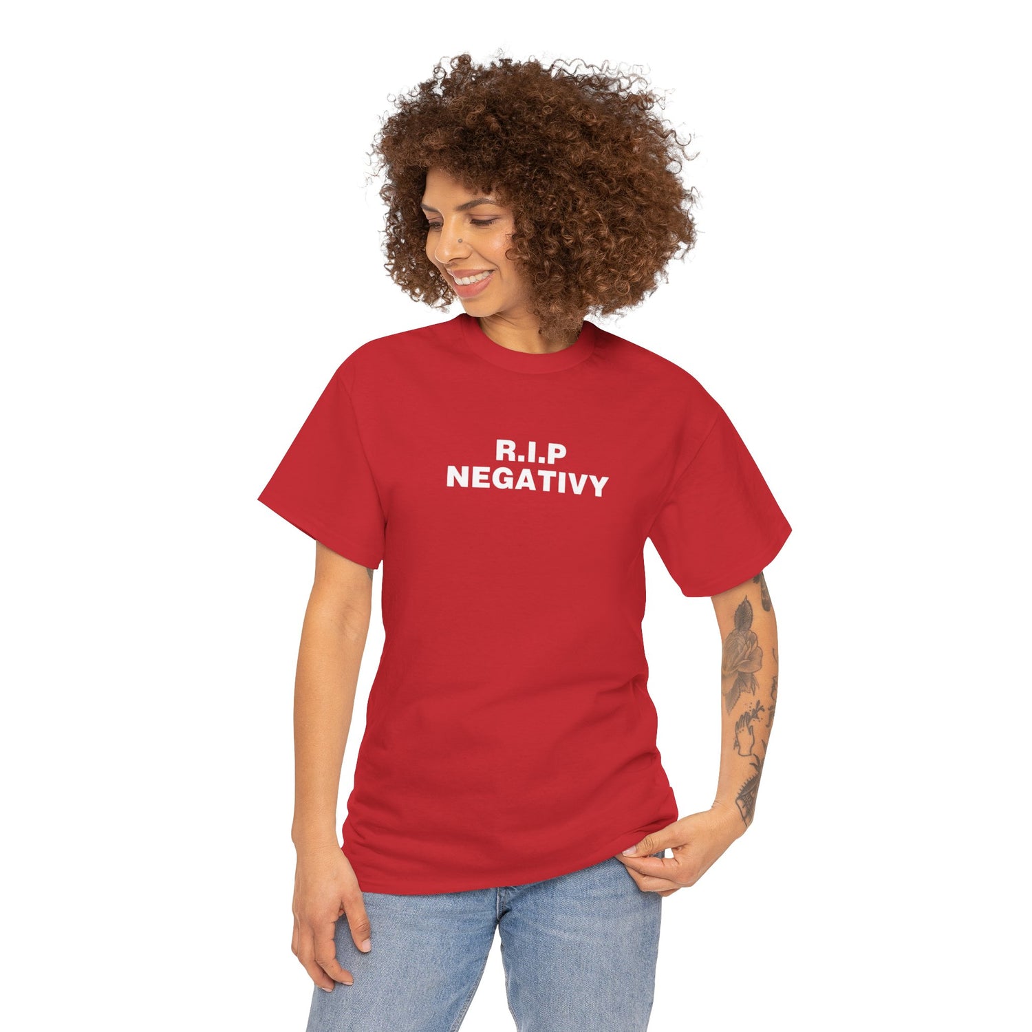 R.I.P. Negativity Unisex Heavy Cotton Tee - Embrace Positivity with Style