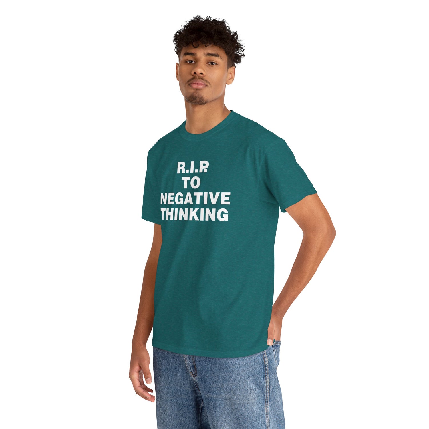 R.I.P. to Negative Thinking Unisex Heavy Cotton Tee - Positive Vibes Apparel