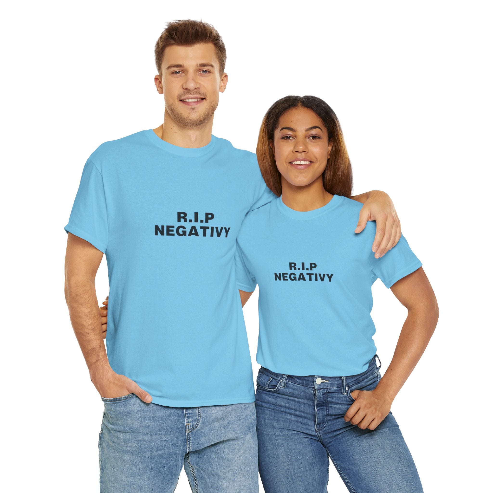 R.I.P. Negativity Unisex Heavy Cotton Tee - Positive Vibes T-Shirt for Everyday Wear