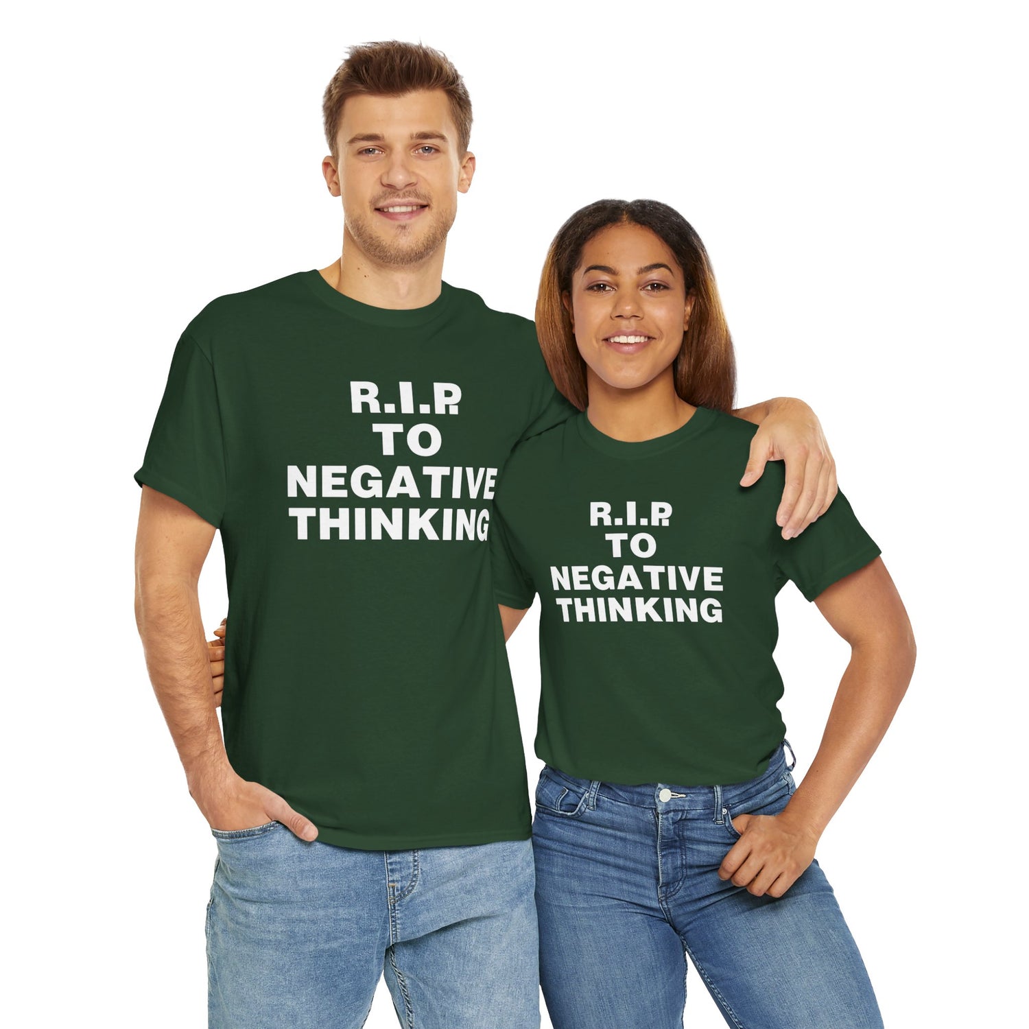 R.I.P. to Negative Thinking Unisex Heavy Cotton Tee - Positive Vibes Apparel