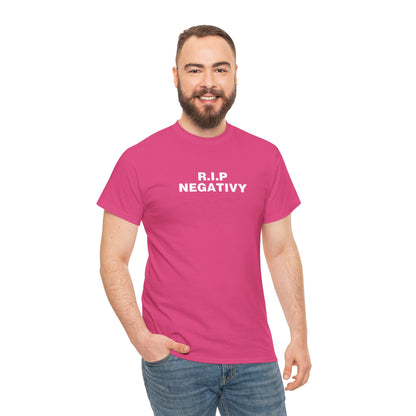 R.I.P. Negativity Unisex Heavy Cotton Tee - Embrace Positivity with Style