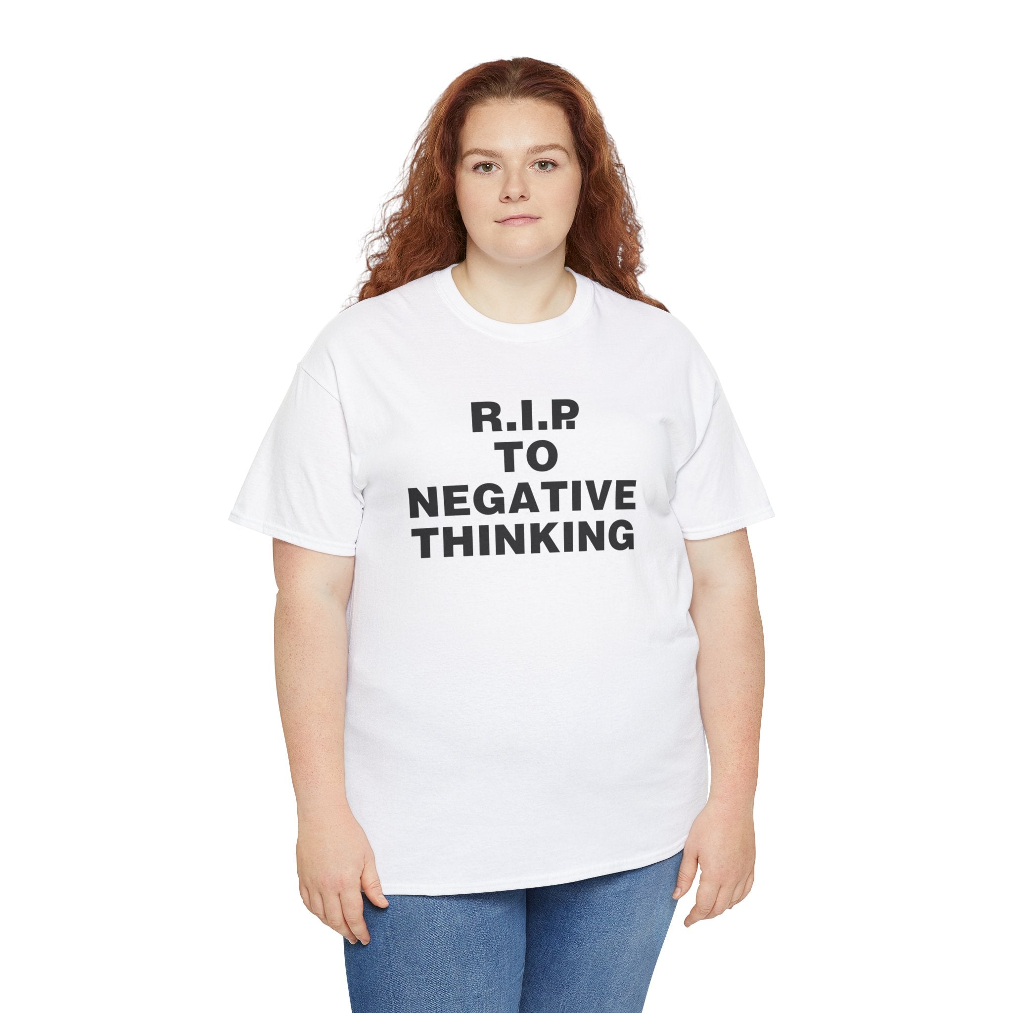 R.I.P. to Negative Thinking Unisex Heavy Cotton Tee - Positive Vibes T-Shirt