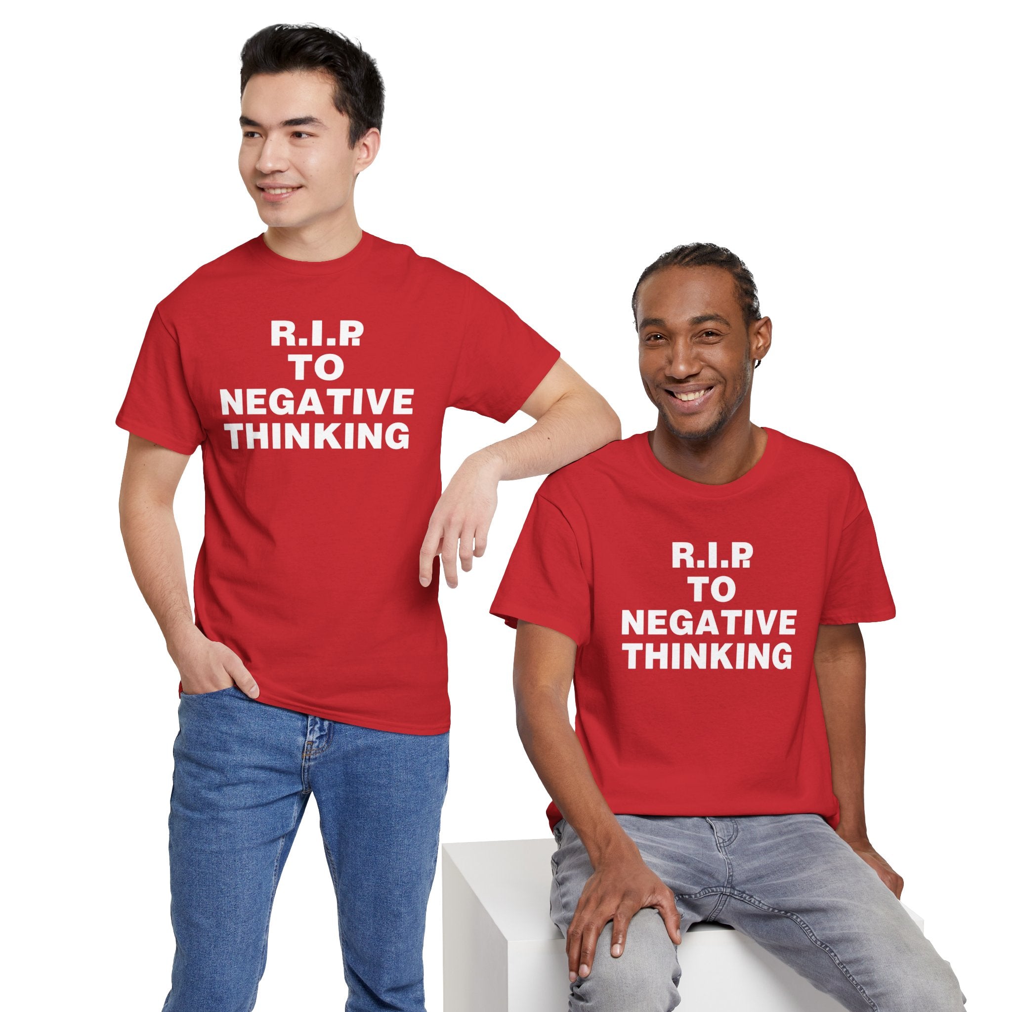 R.I.P. to Negative Thinking Unisex Heavy Cotton Tee - Positive Vibes Apparel