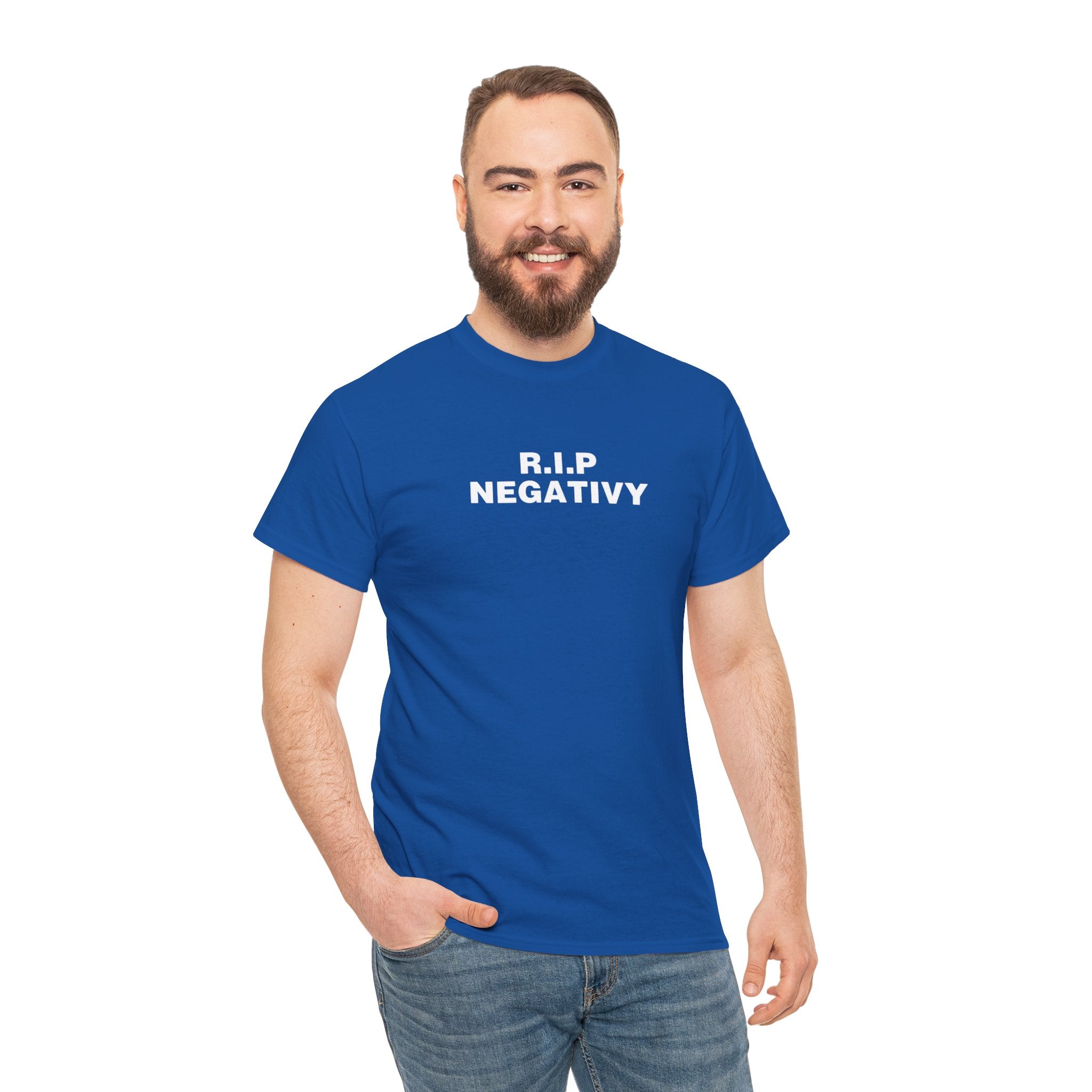 R.I.P. Negativity Unisex Heavy Cotton Tee - Embrace Positivity with Style