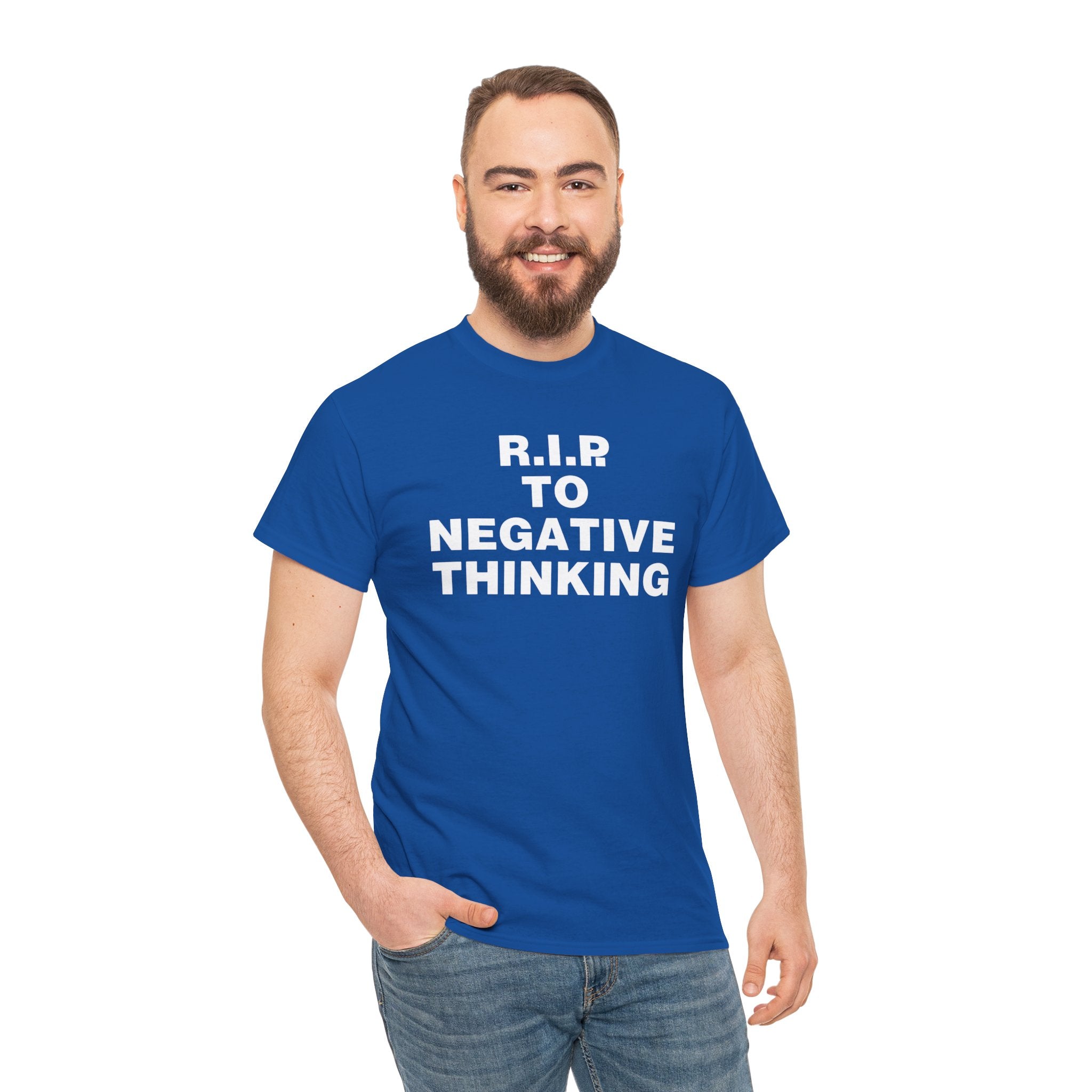 R.I.P. to Negative Thinking Unisex Heavy Cotton Tee - Positive Vibes Apparel